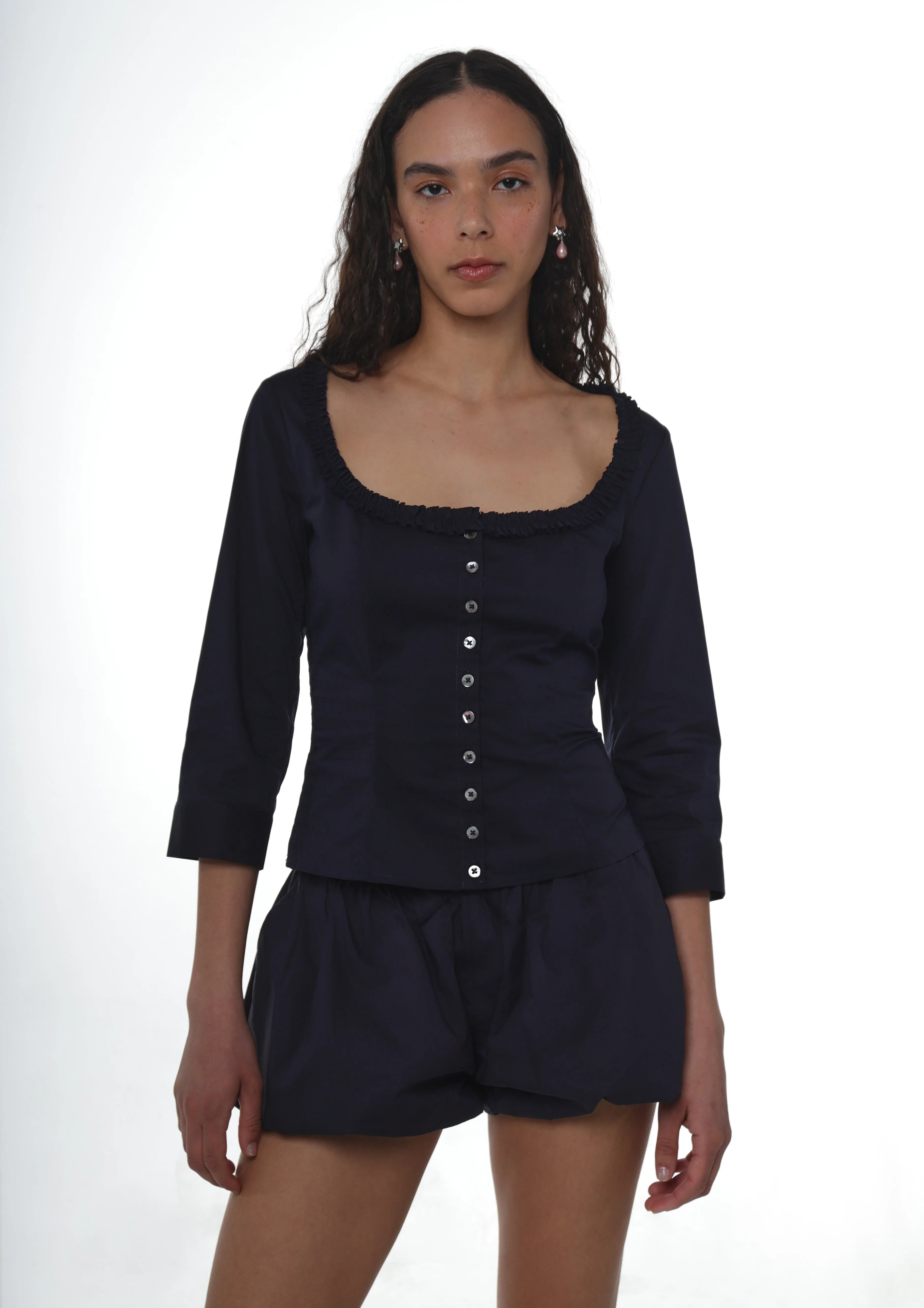 SIMONA TOP IN NAVY sold by Sandy Liang product image thumbnail 4