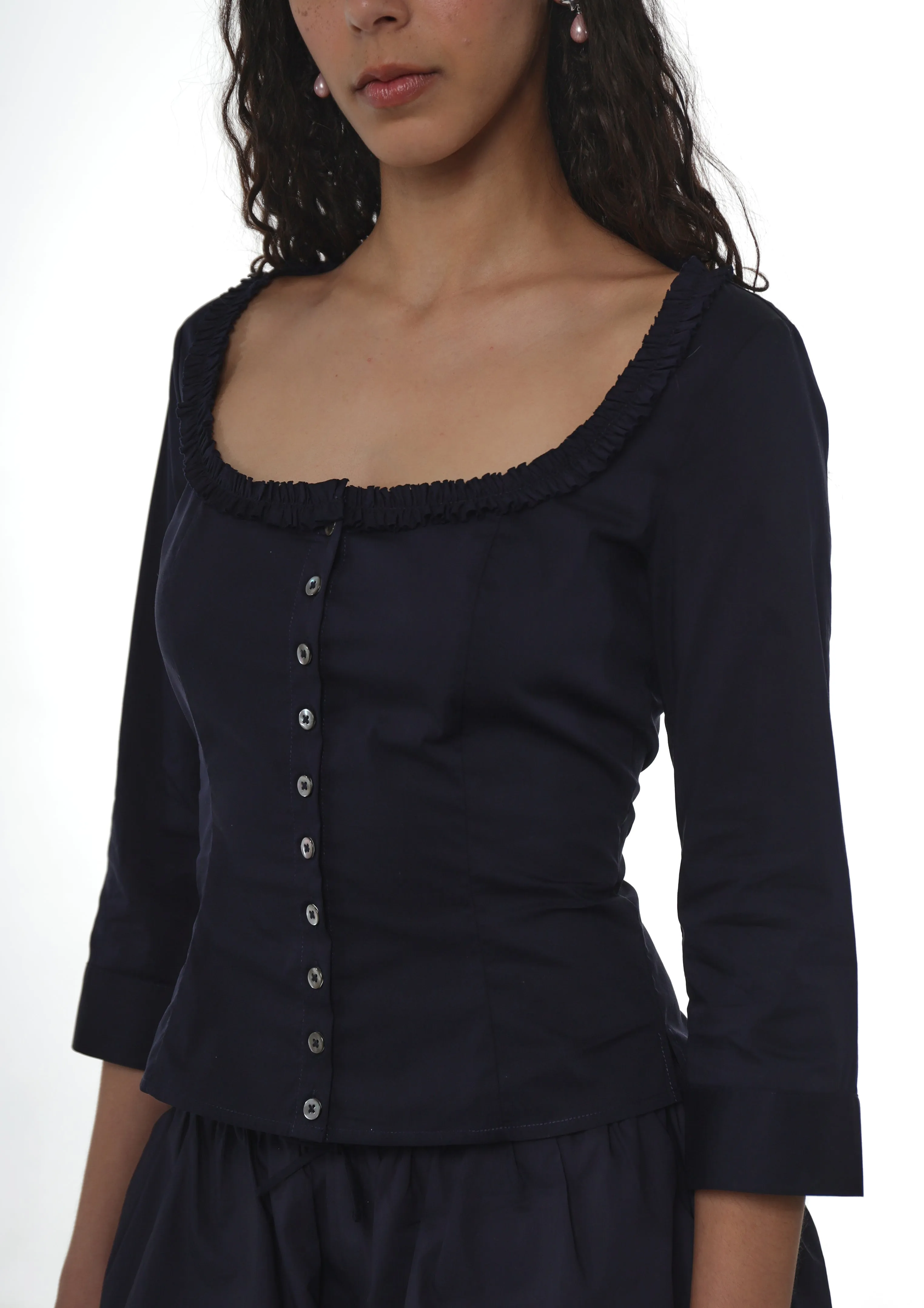 SIMONA TOP IN NAVY sold by Sandy Liang product image thumbnail 2