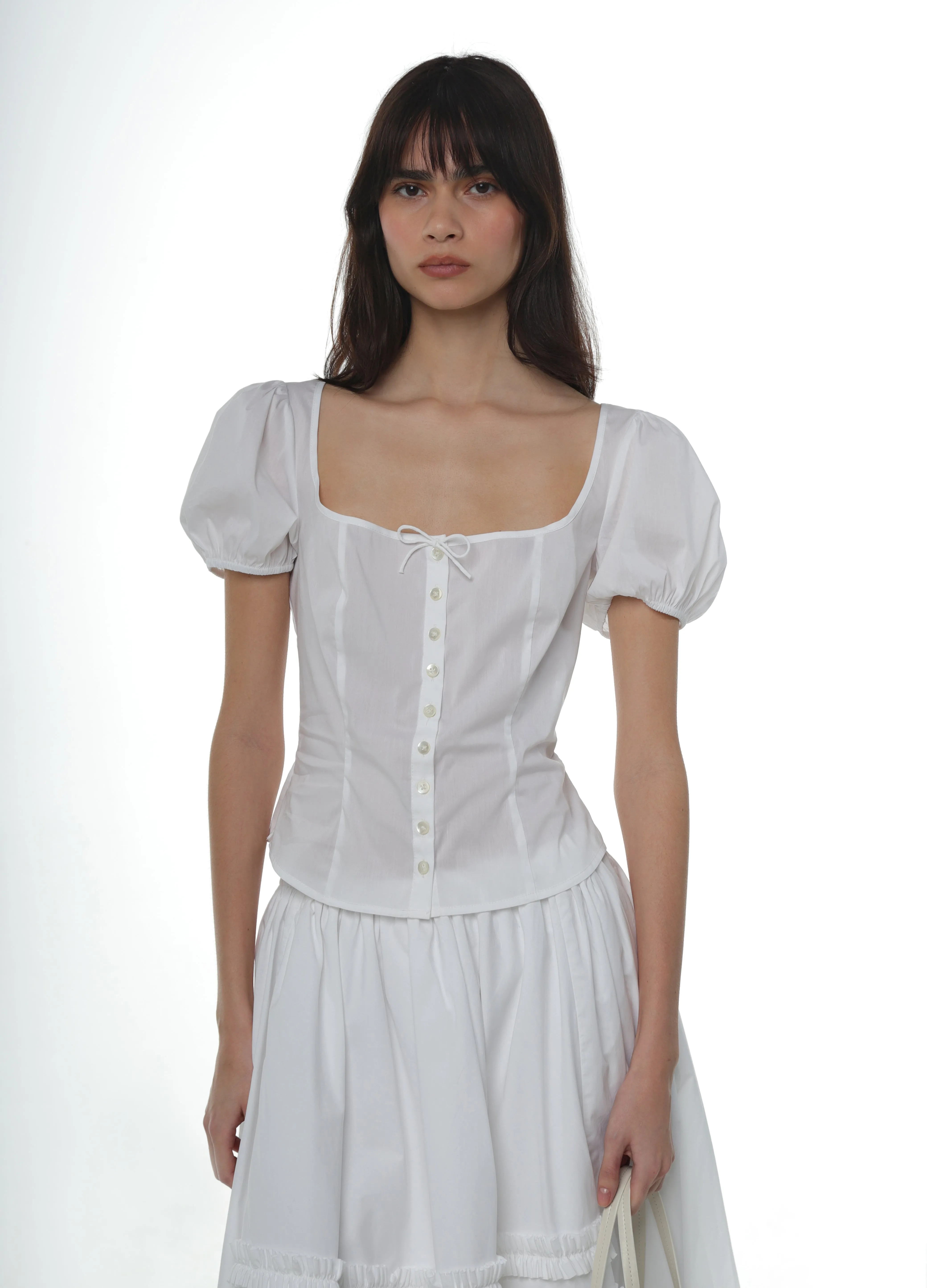 WALNUT TOP IN WHITE sold by Sandy Liang product image thumbnail 2