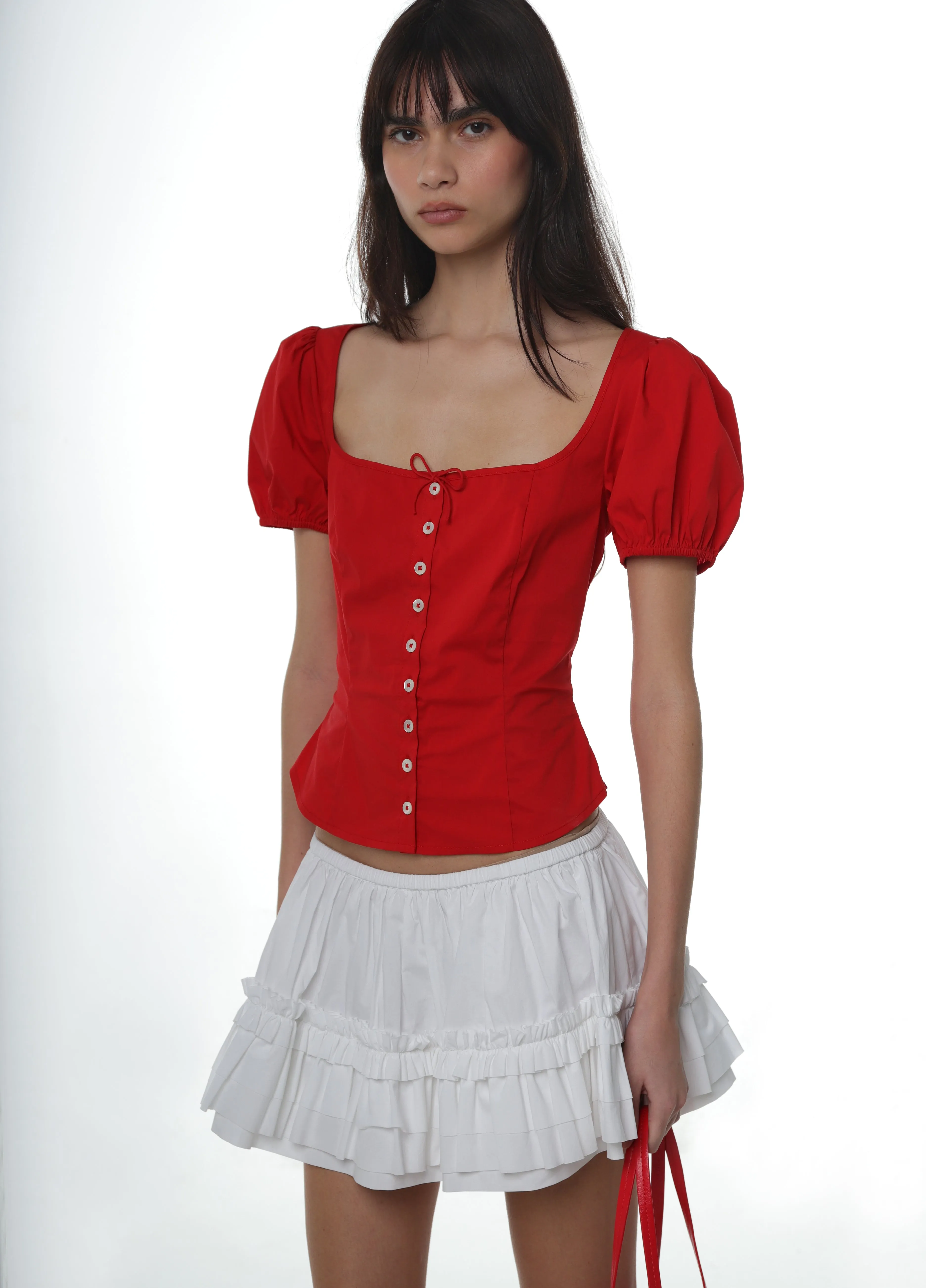 WALNUT TOP IN RED sold by Sandy Liang product image thumbnail 2