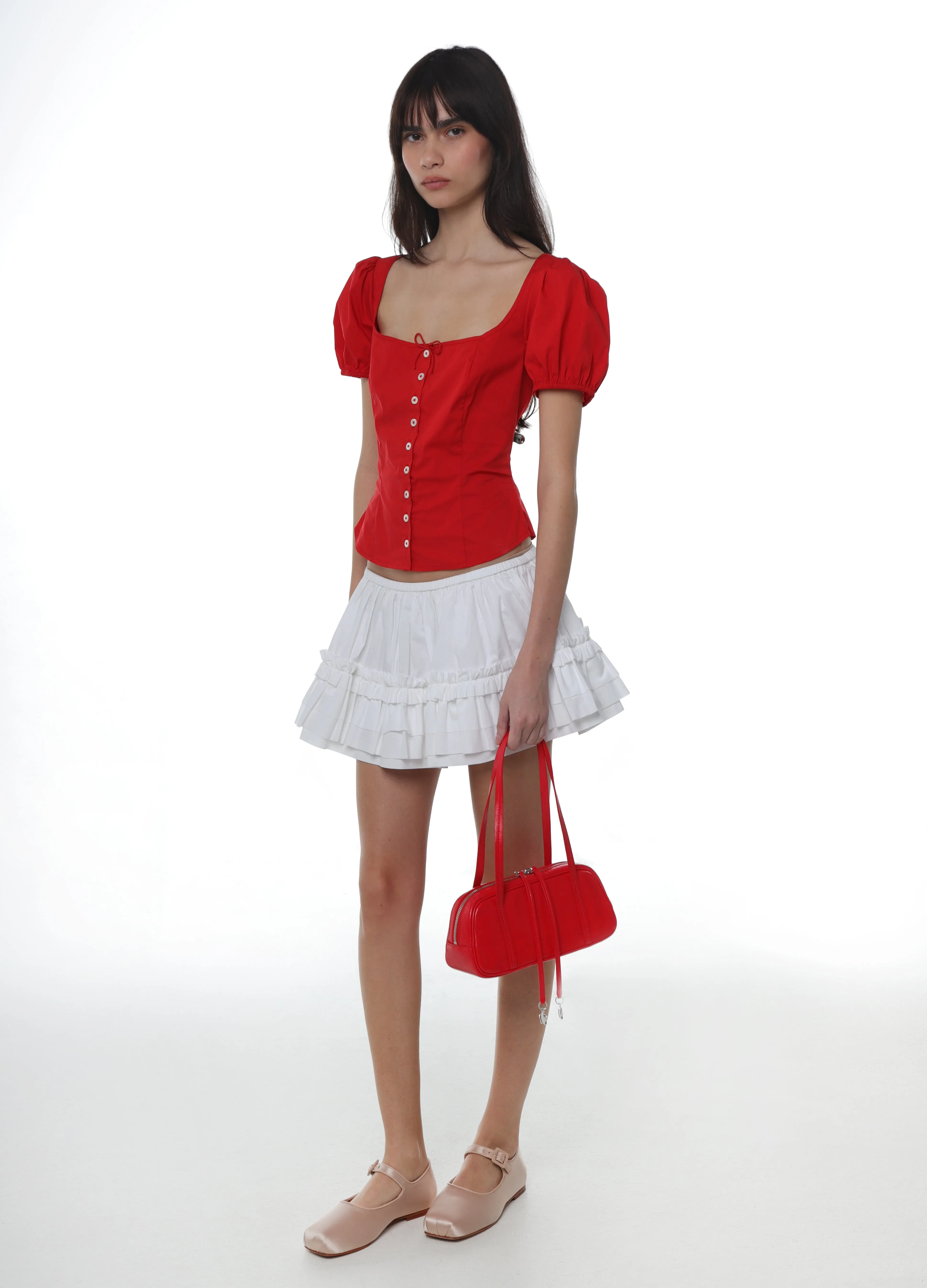 WALNUT TOP IN RED sold by Sandy Liang product image thumbnail 3