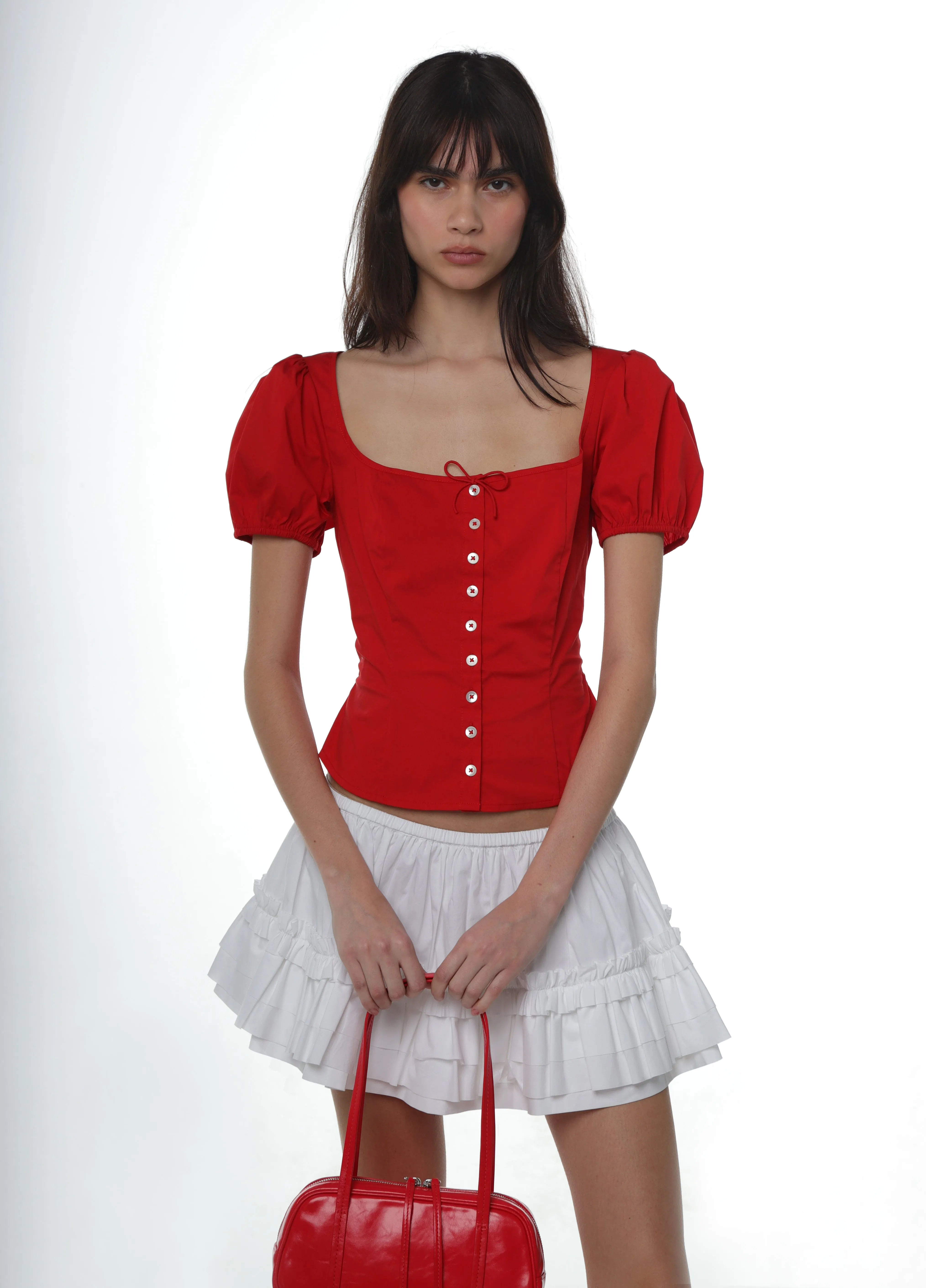 WALNUT TOP IN RED sold by Sandy Liang product image thumbnail 4