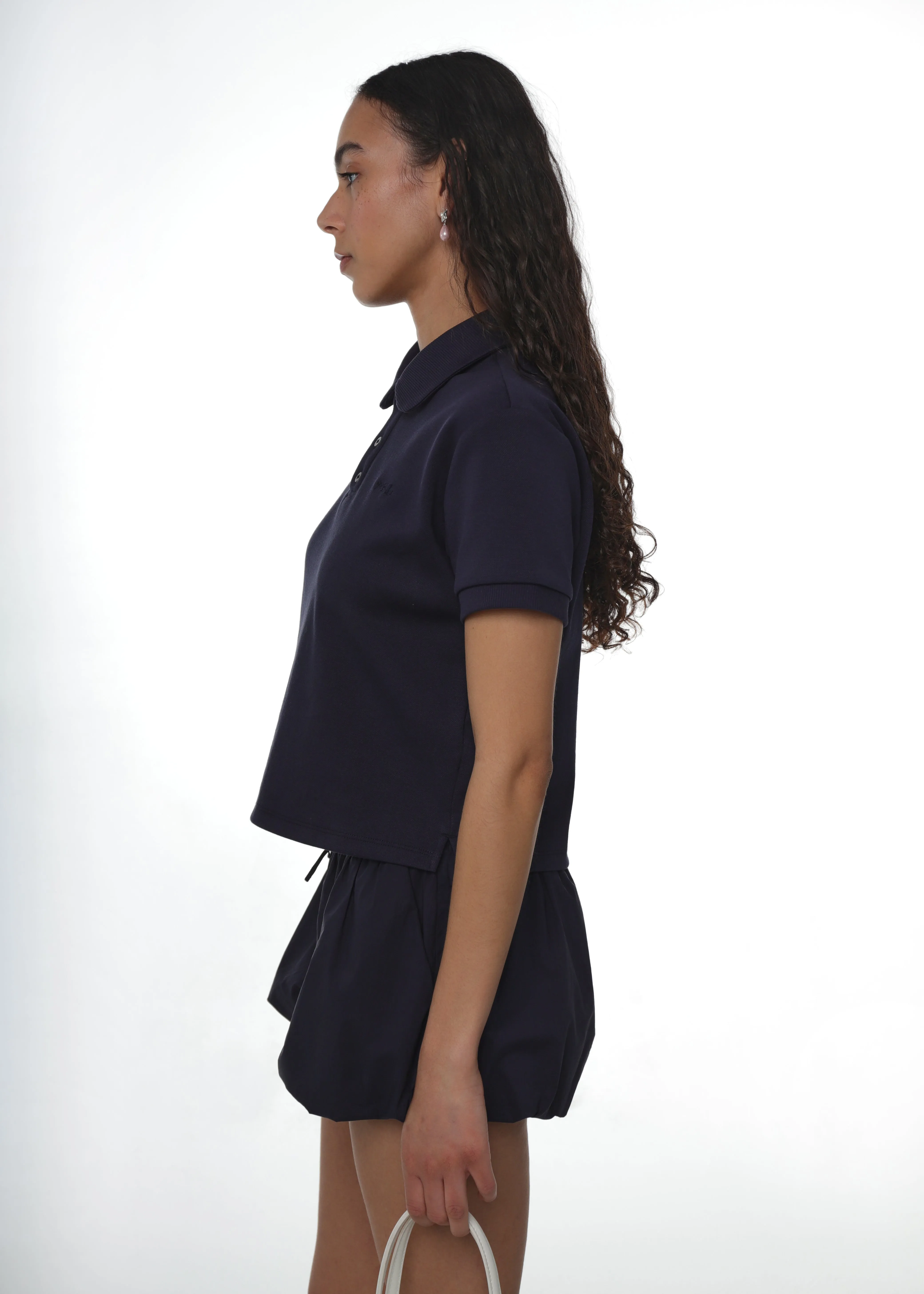 LOUISE POLO IN NAVY sold by Sandy Liang product image thumbnail 3