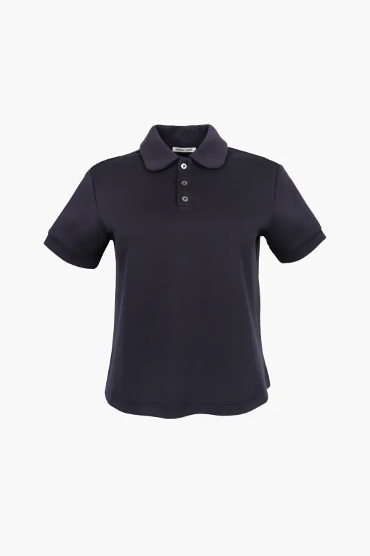 LOUISE POLO IN NAVY sold by Sandy Liang