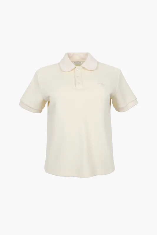 LOUISE POLO IN BUTTER made by Sandy Liang