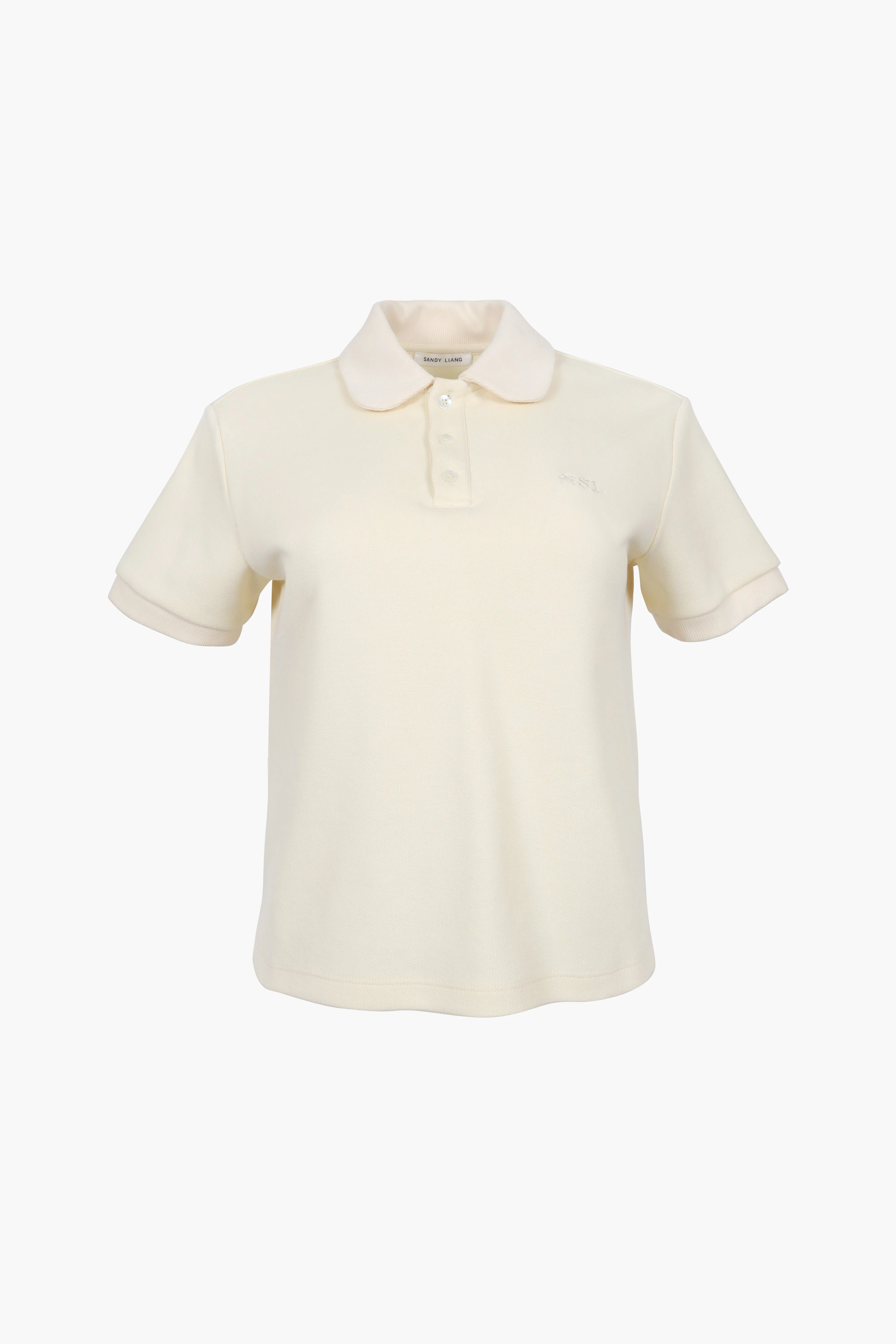 LOUISE POLO IN BUTTER sold by Sandy Liang