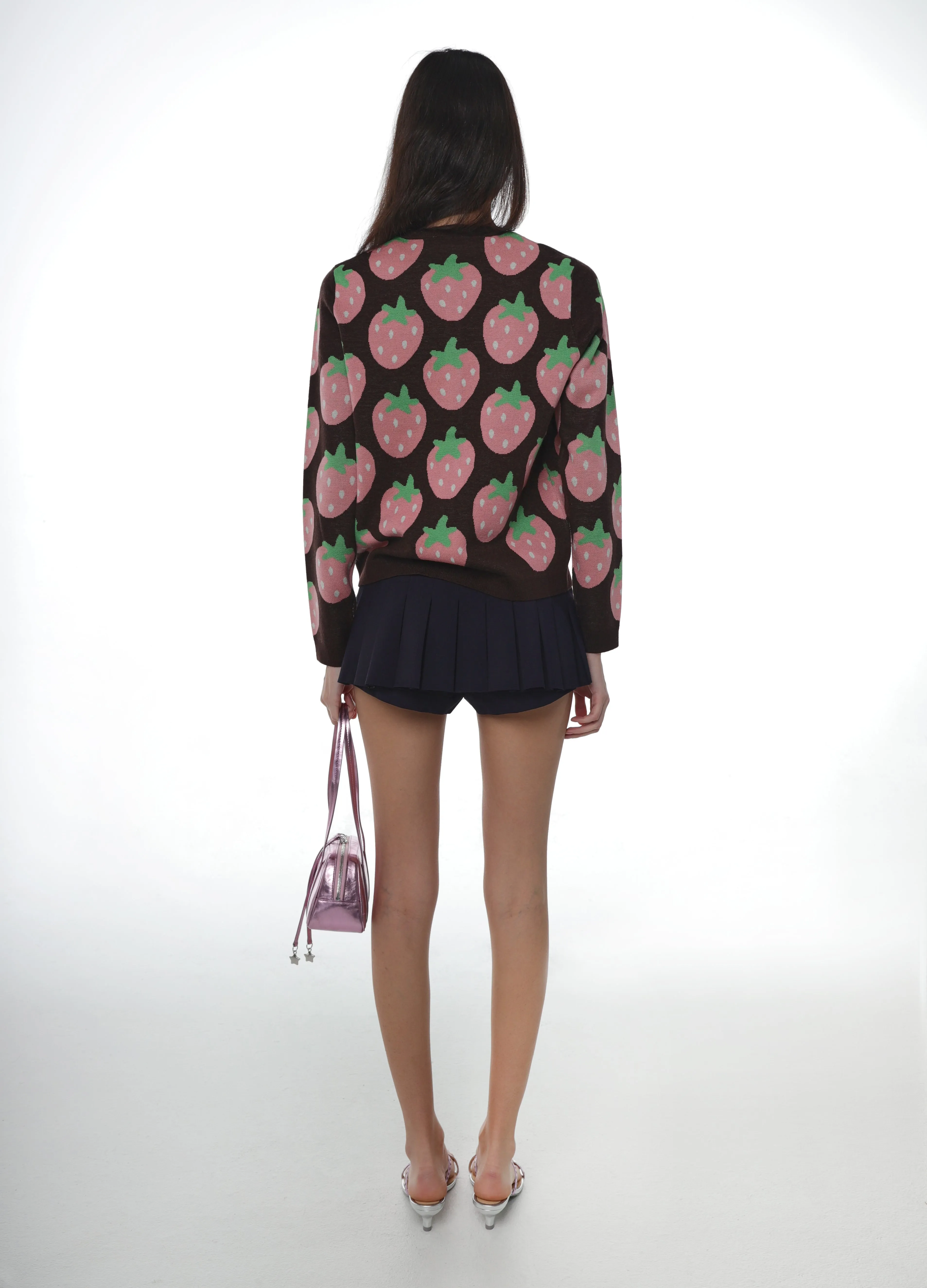 EDDIE CARDIGAN IN STRAWBERRY sold by Sandy Liang product image thumbnail 3