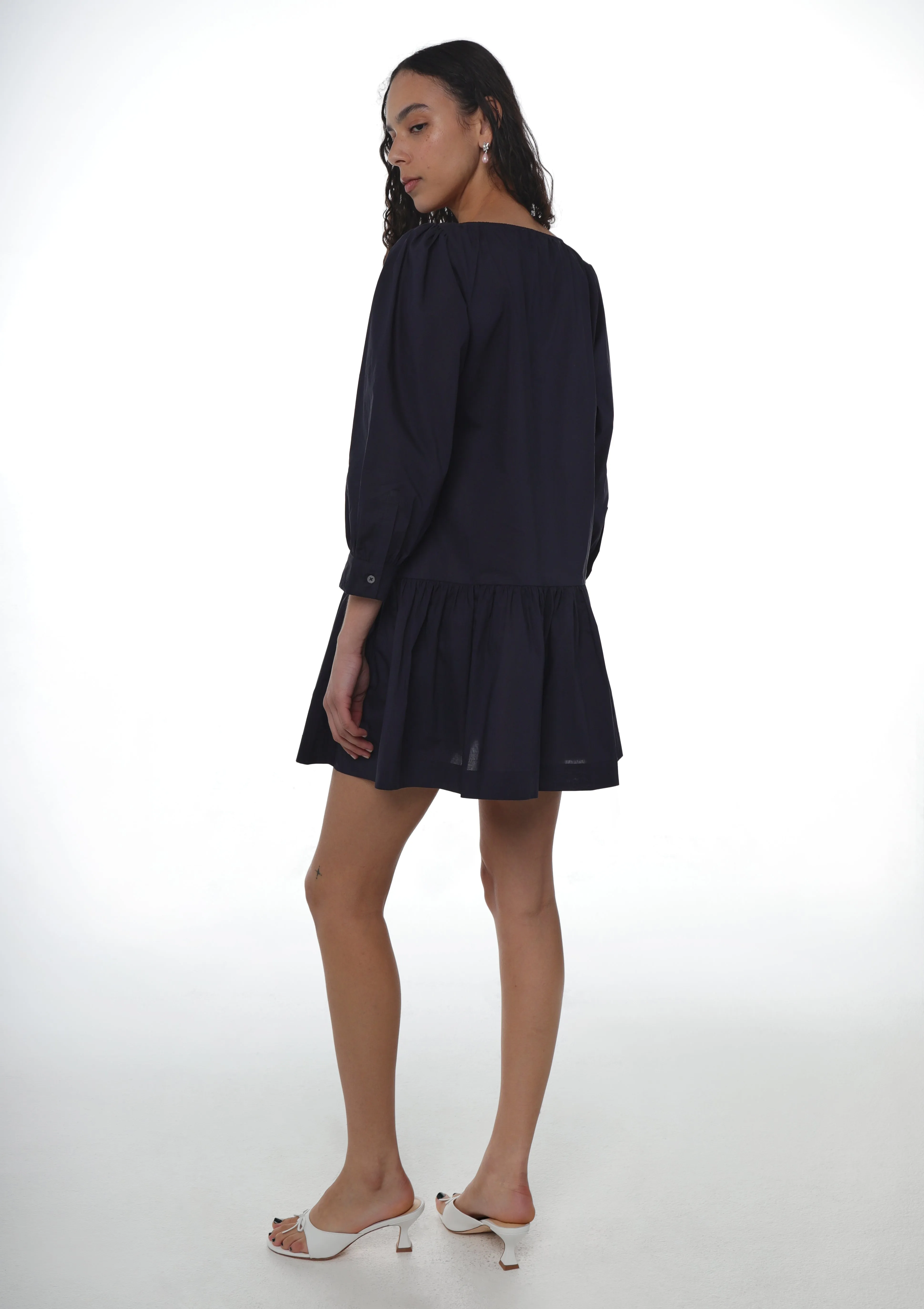 DELIA DRESS IN NAVY sold by Sandy Liang product image thumbnail 3