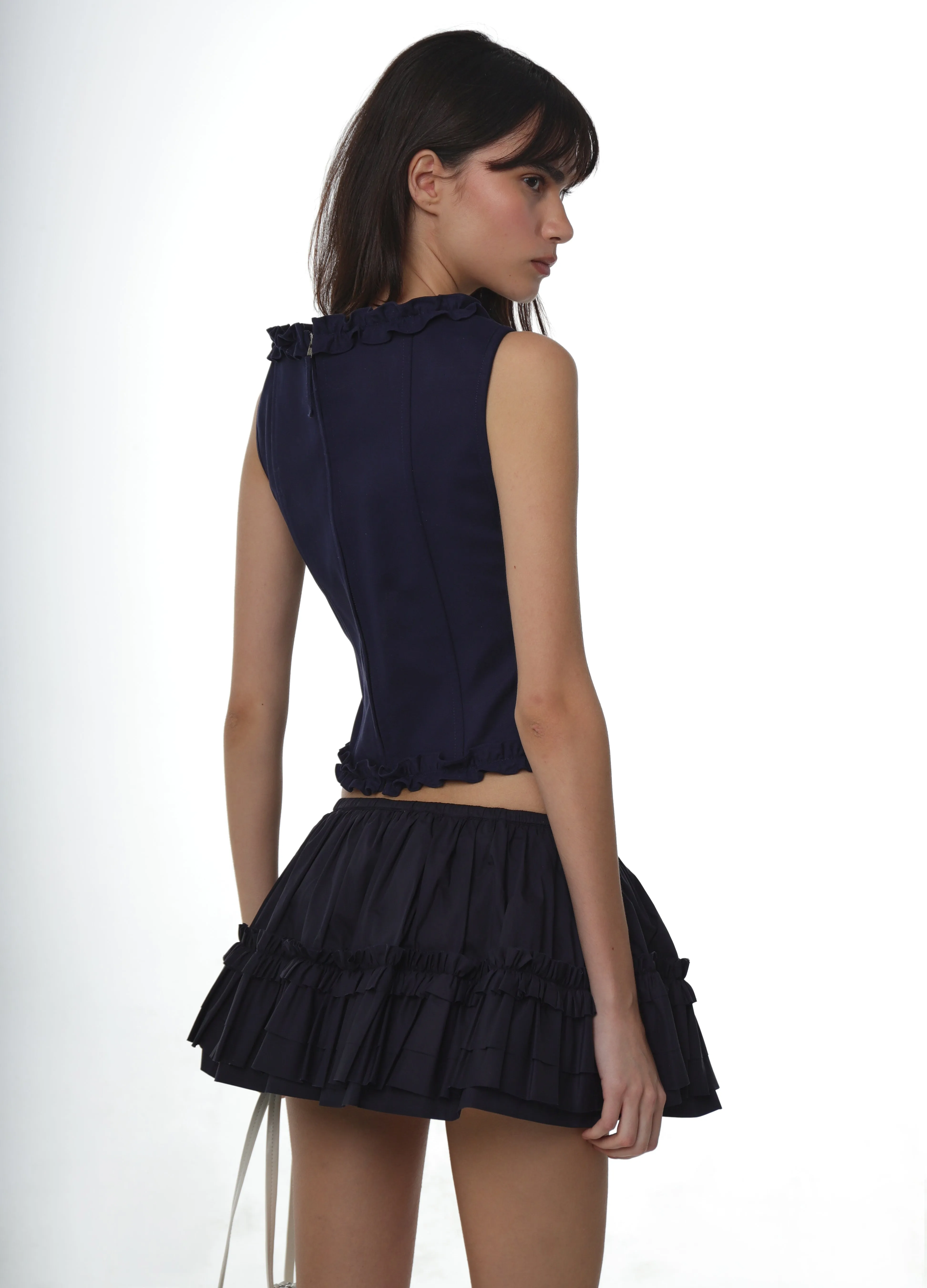 COLI SKORT IN NAVY sold by Sandy Liang product image thumbnail 4