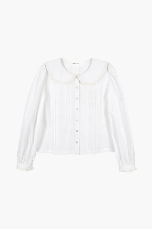 CRAYON SHIRT IN WHITE sold by Sandy Liang