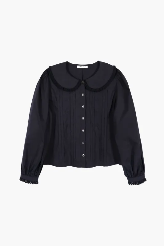 CRAYON SHIRT IN NAVY sold by Sandy Liang