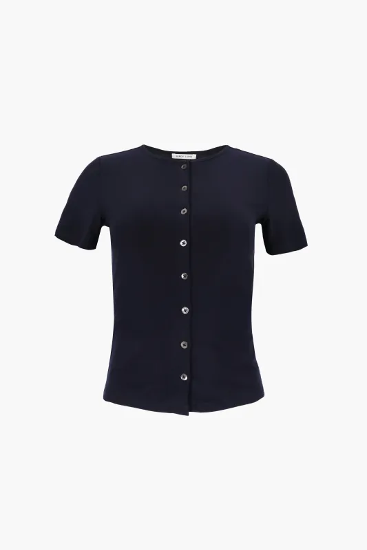 ELLA TOP IN NAVY sold by Sandy Liang