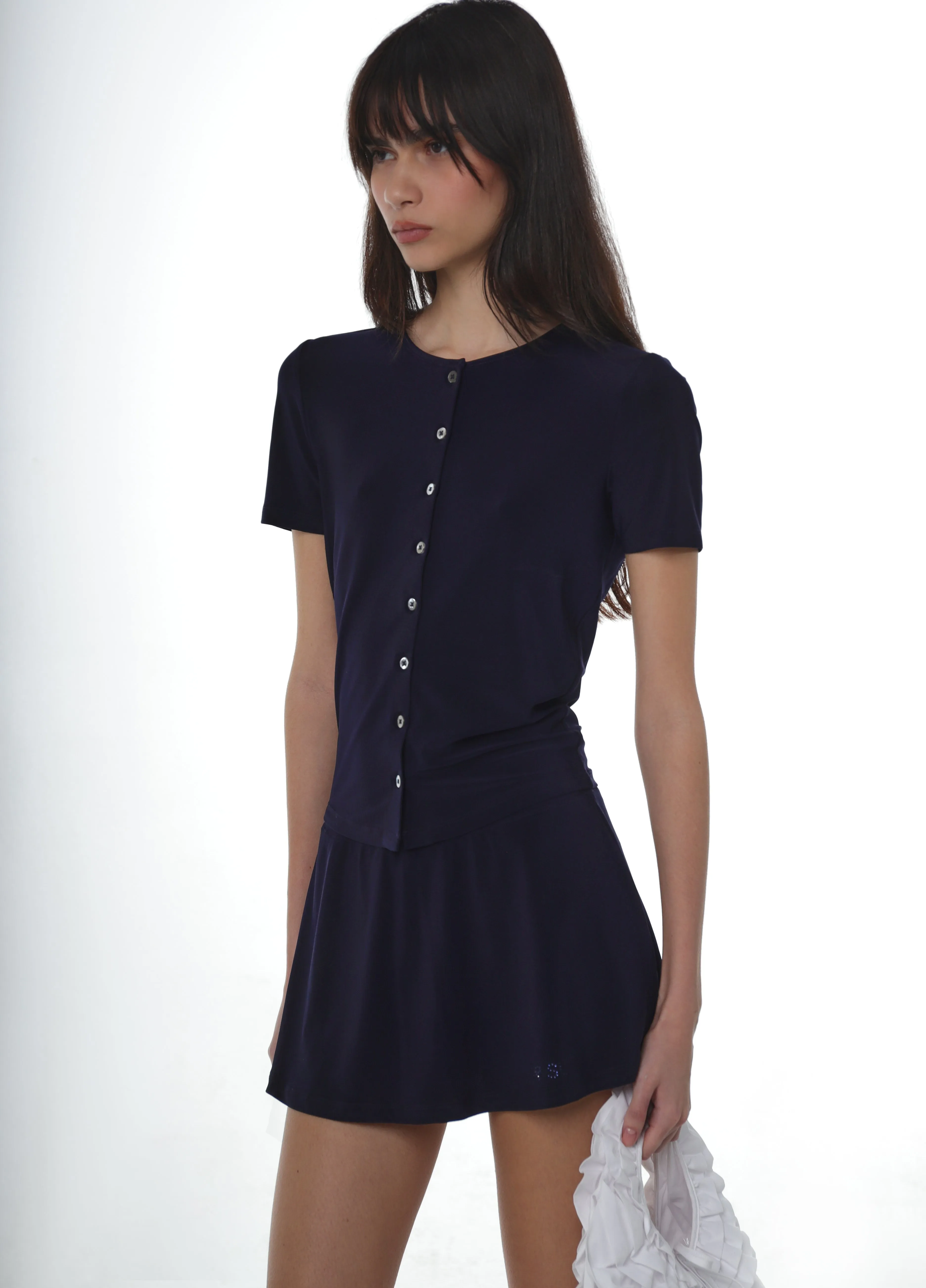 MONDO SKORT IN NAVY sold by Sandy Liang product image thumbnail 3