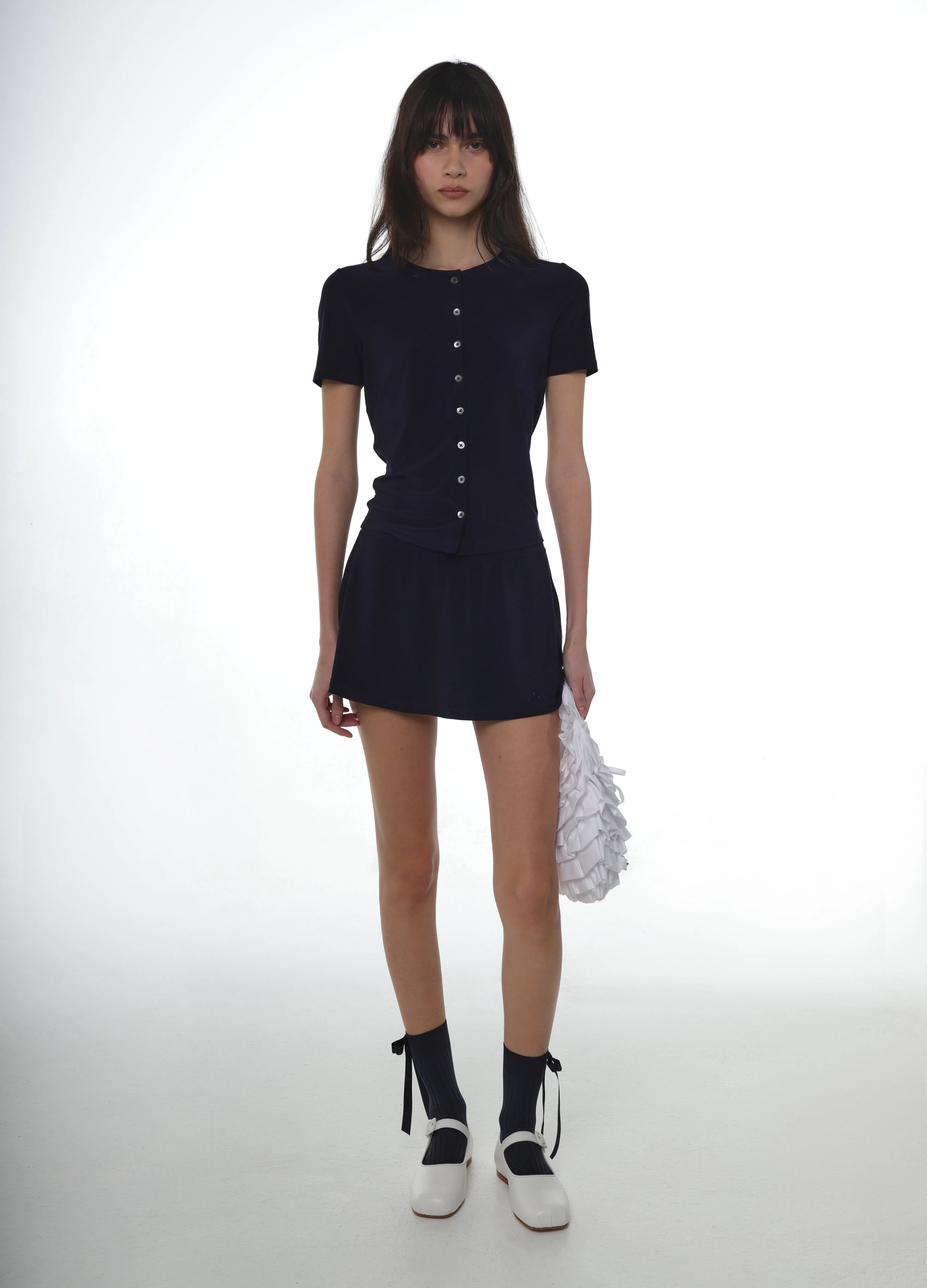 MONDO SKORT IN NAVY sold by Sandy Liang product image thumbnail 2