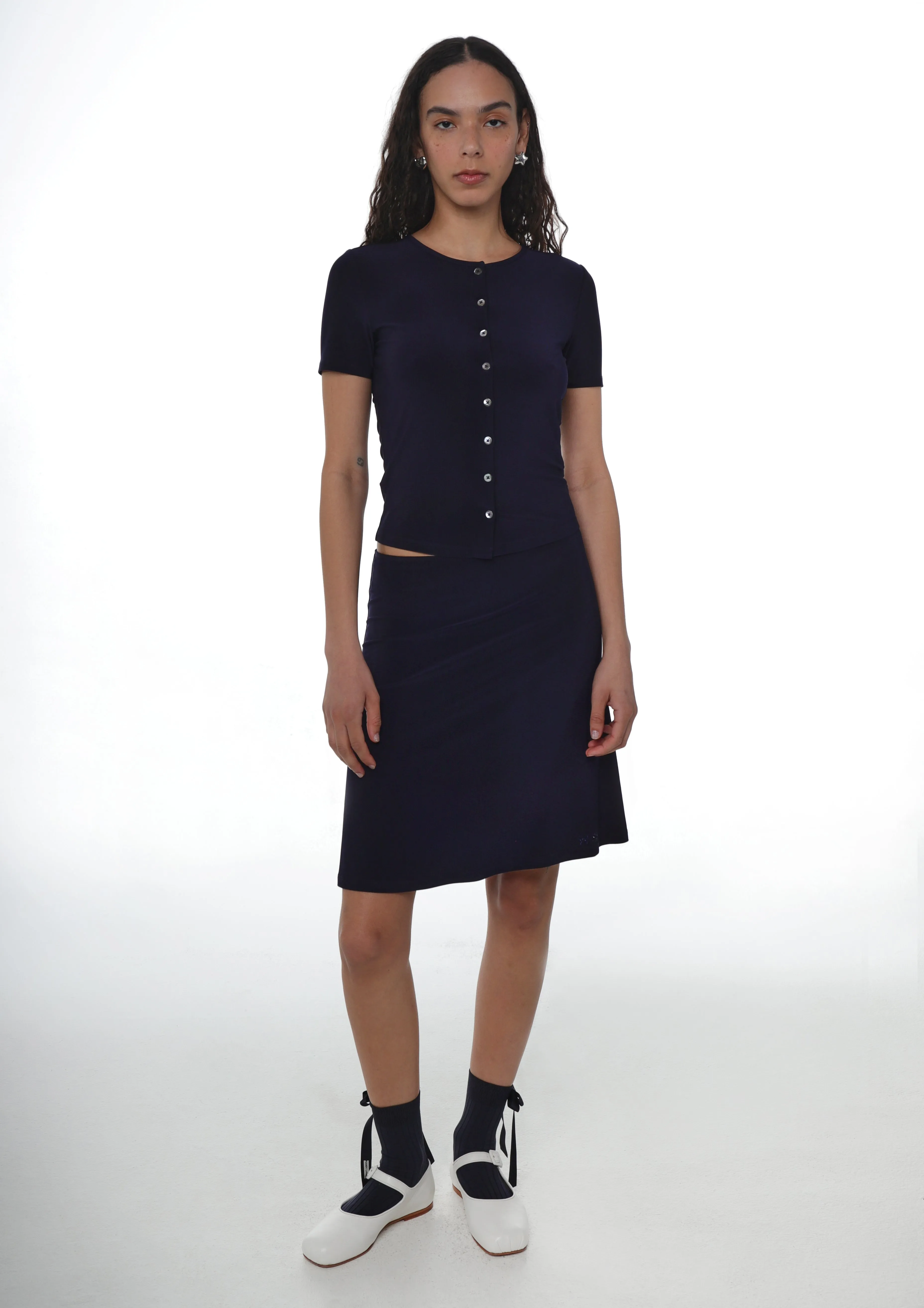 LYON SKIRT IN NAVY sold by Sandy Liang product image thumbnail 4