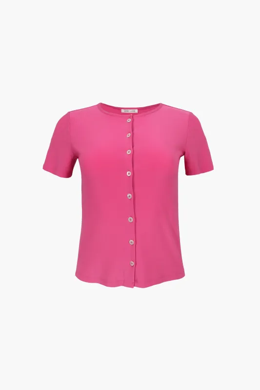 ELLA TOP IN MAGENTA sold by Sandy Liang