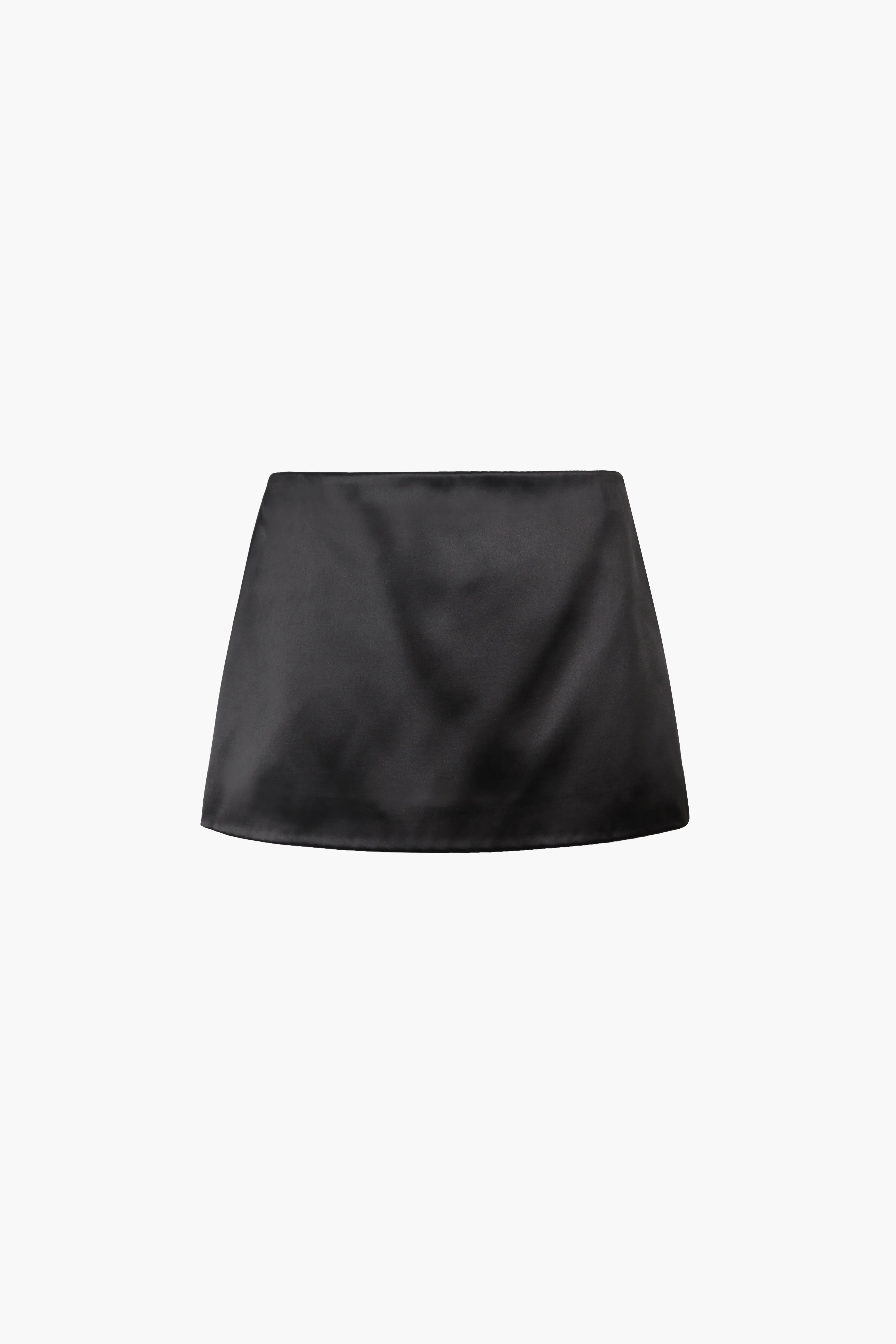 JUICE SKIRT IN BLACK SATIN sold by Sandy Liang