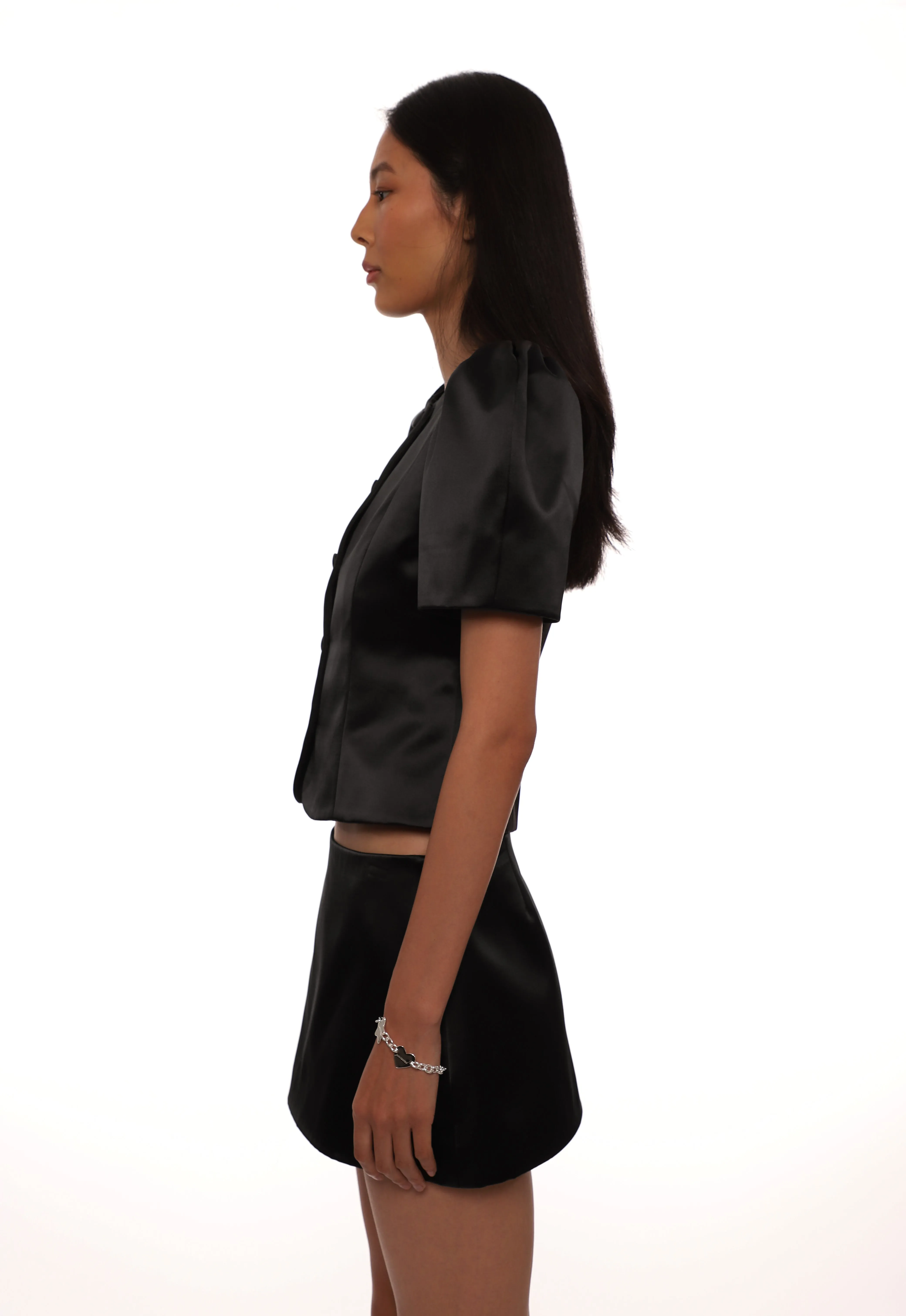 BONNY JACKET IN BLACK SATIN sold by Sandy Liang product image thumbnail 3