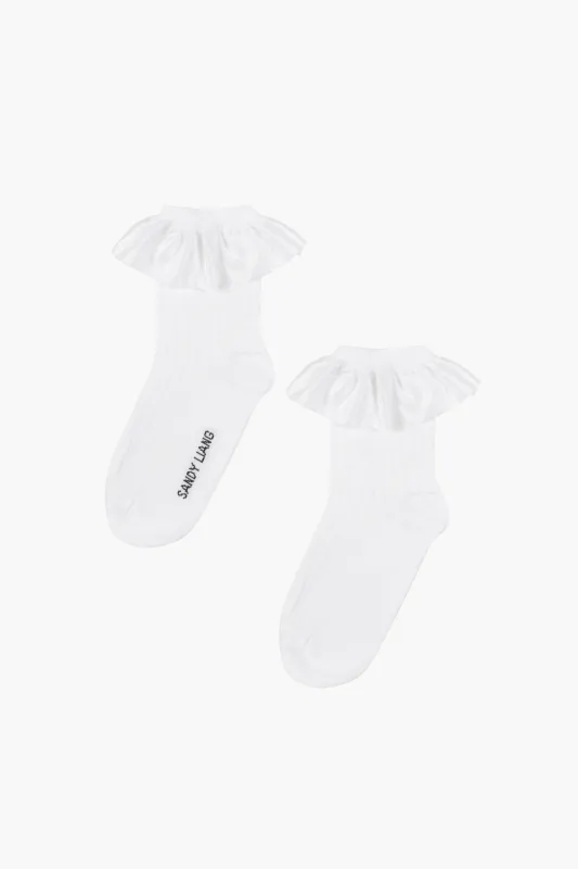 LAMPSHADE SOCK IN WHITE made by Sandy Liang