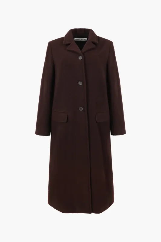 SOYA COAT IN BROWN made by Sandy Liang