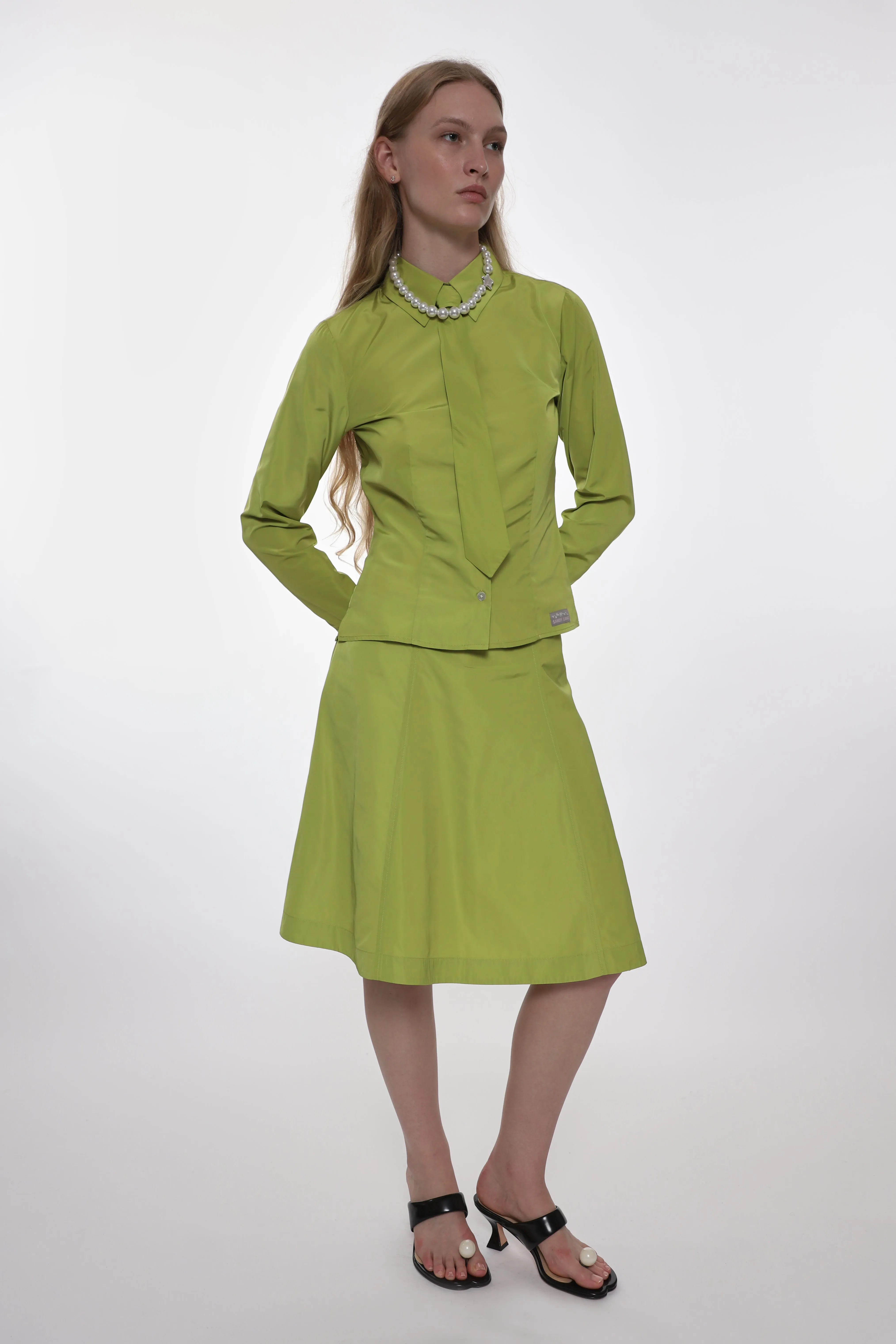 CONSTANCE SKIRT IN CHARTREUSE sold by Sandy Liang product image thumbnail 5