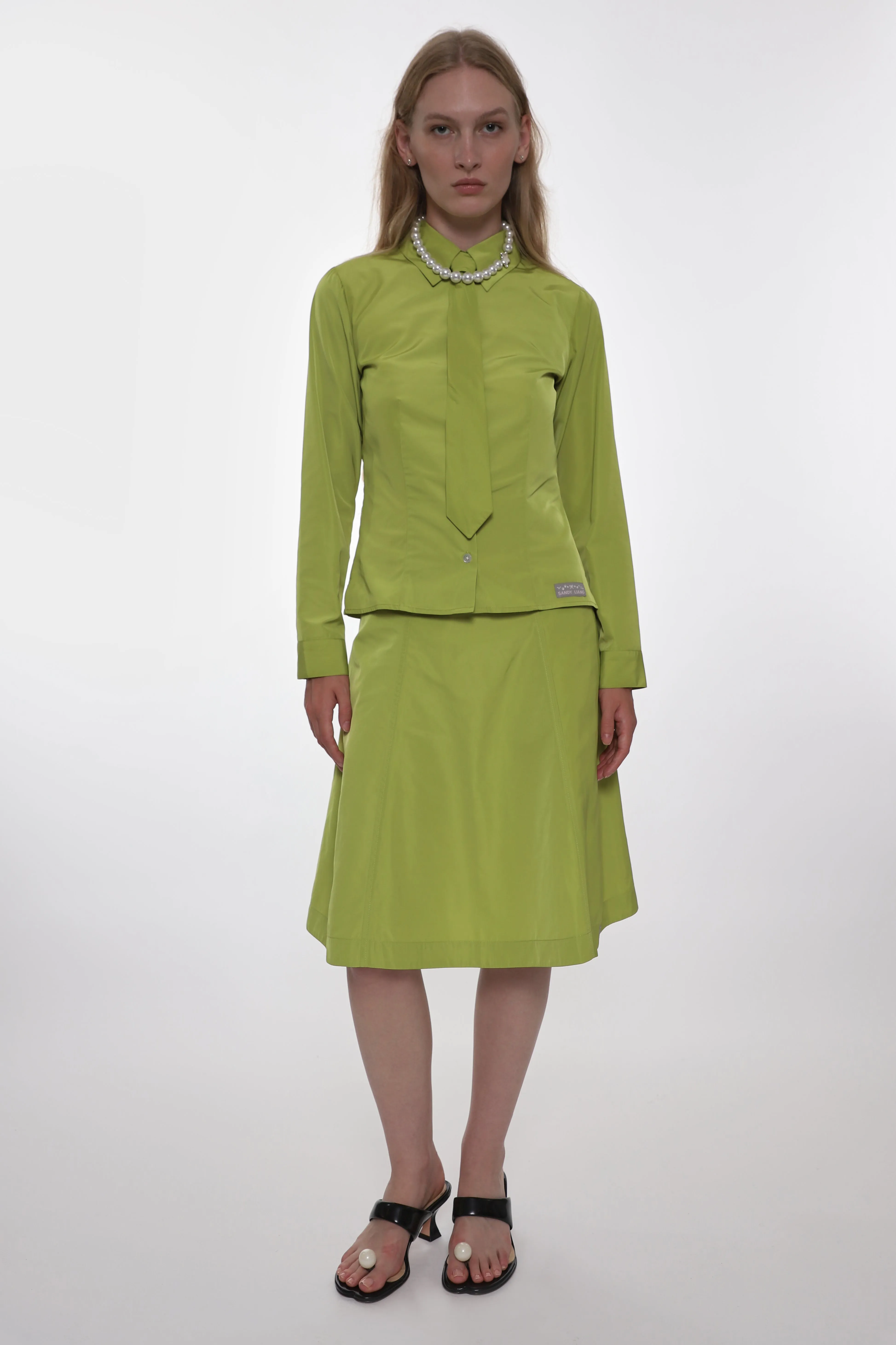 CONSTANCE SKIRT IN CHARTREUSE sold by Sandy Liang product image thumbnail 2
