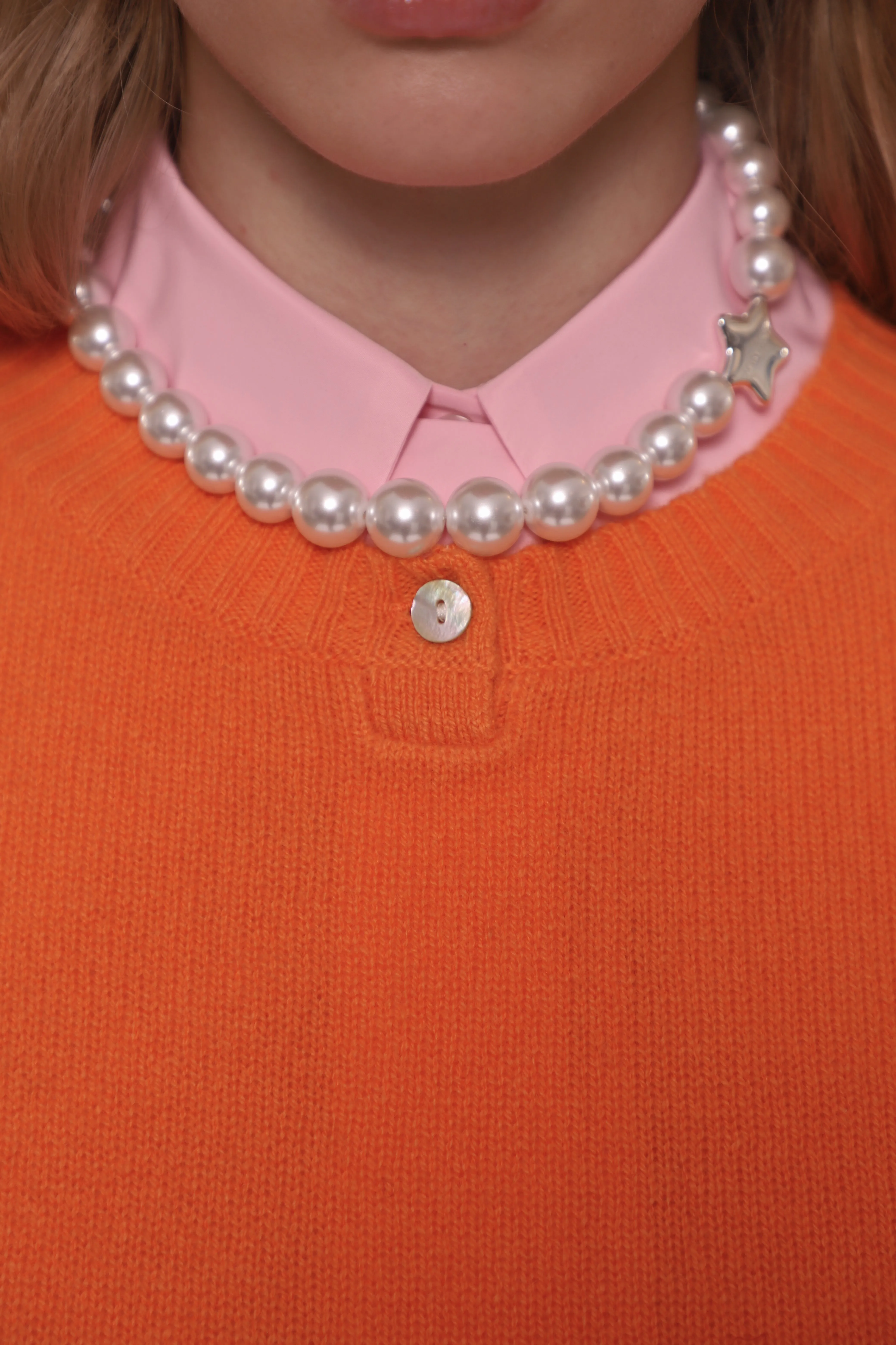 PINO CASHMERE SWEATER IN ORANGE sold by Sandy Liang product image thumbnail 3