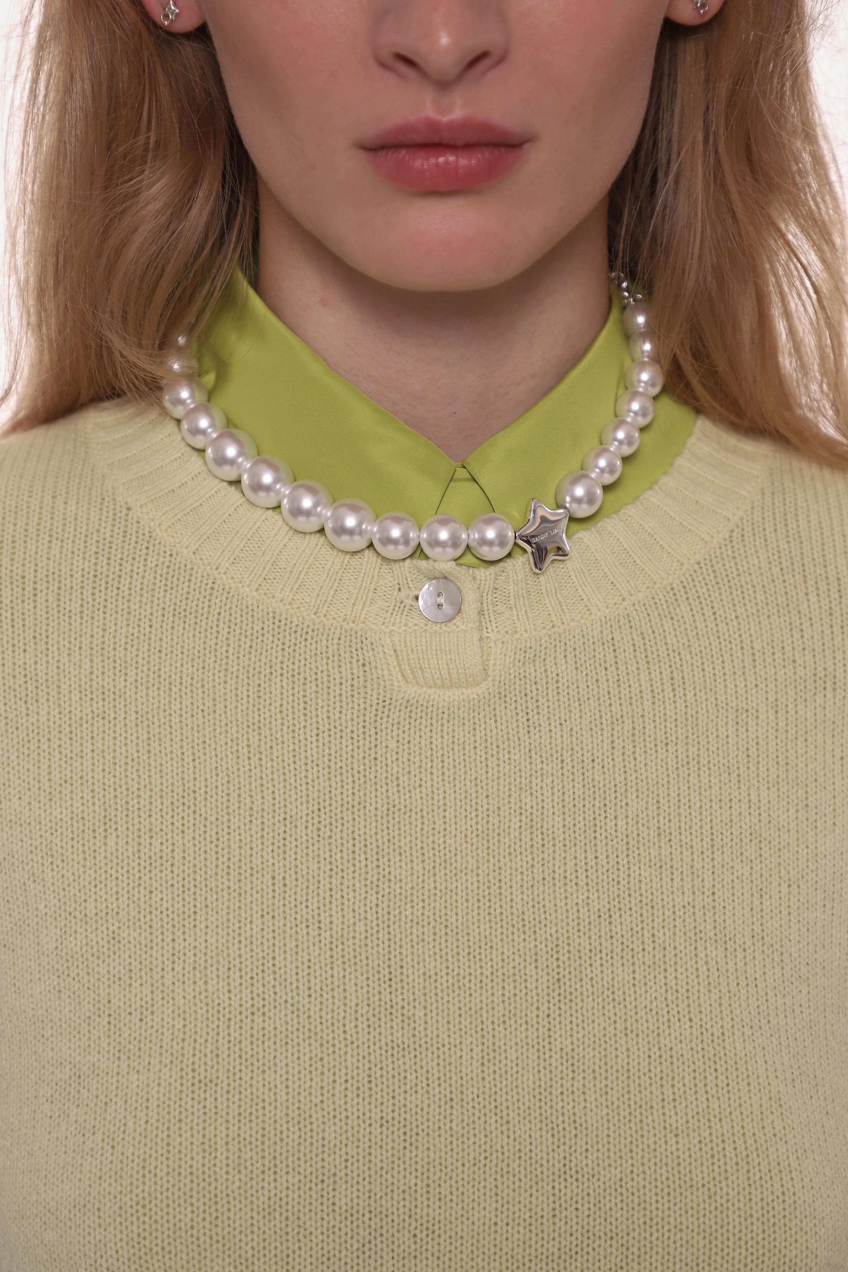 PINO CASHMERE SWEATER IN PALE YELLOW sold by Sandy Liang product image thumbnail 3