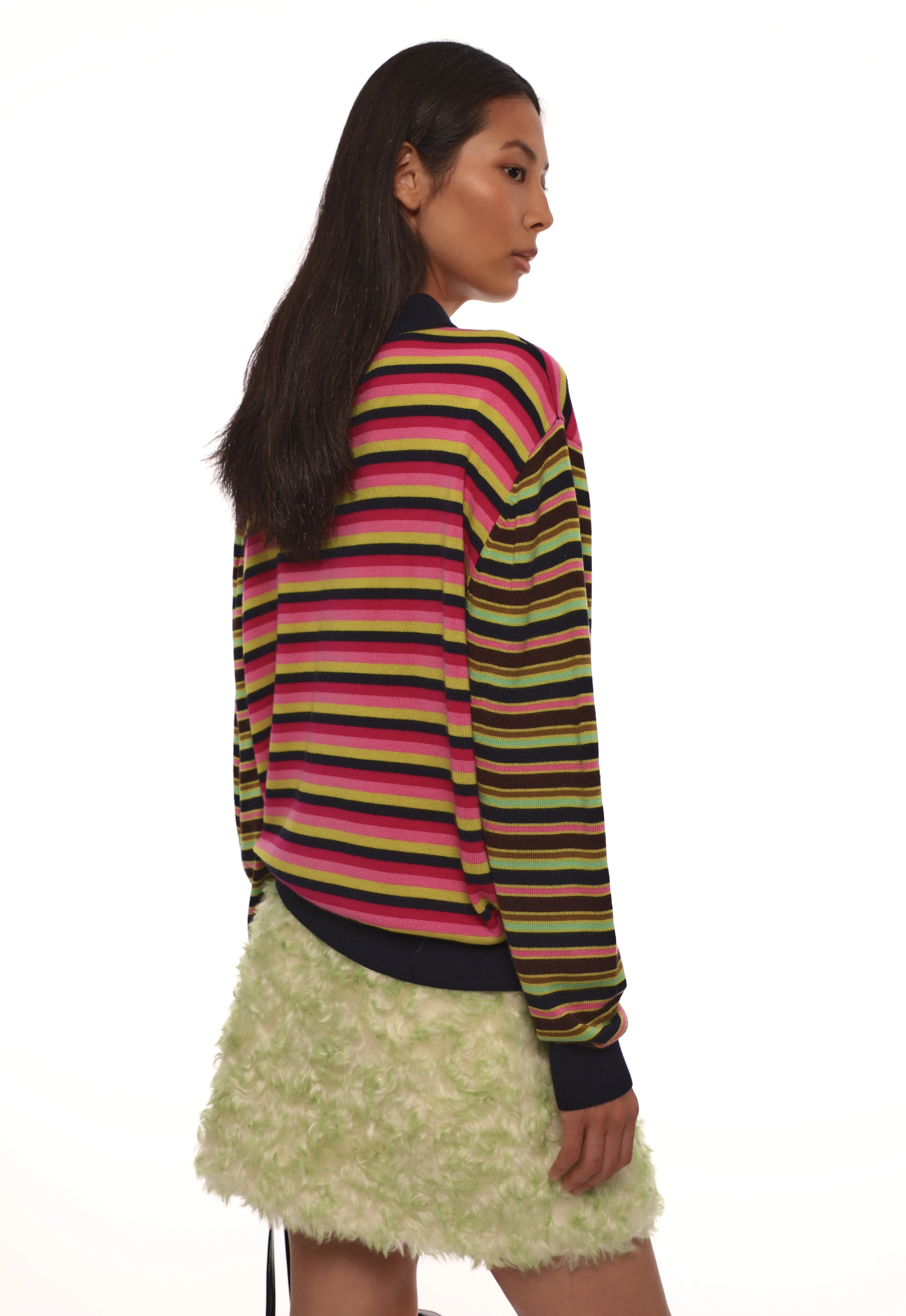 WOODS SWEATER IN PRE-K MAGENTA STRIPE sold by Sandy Liang product image thumbnail 4