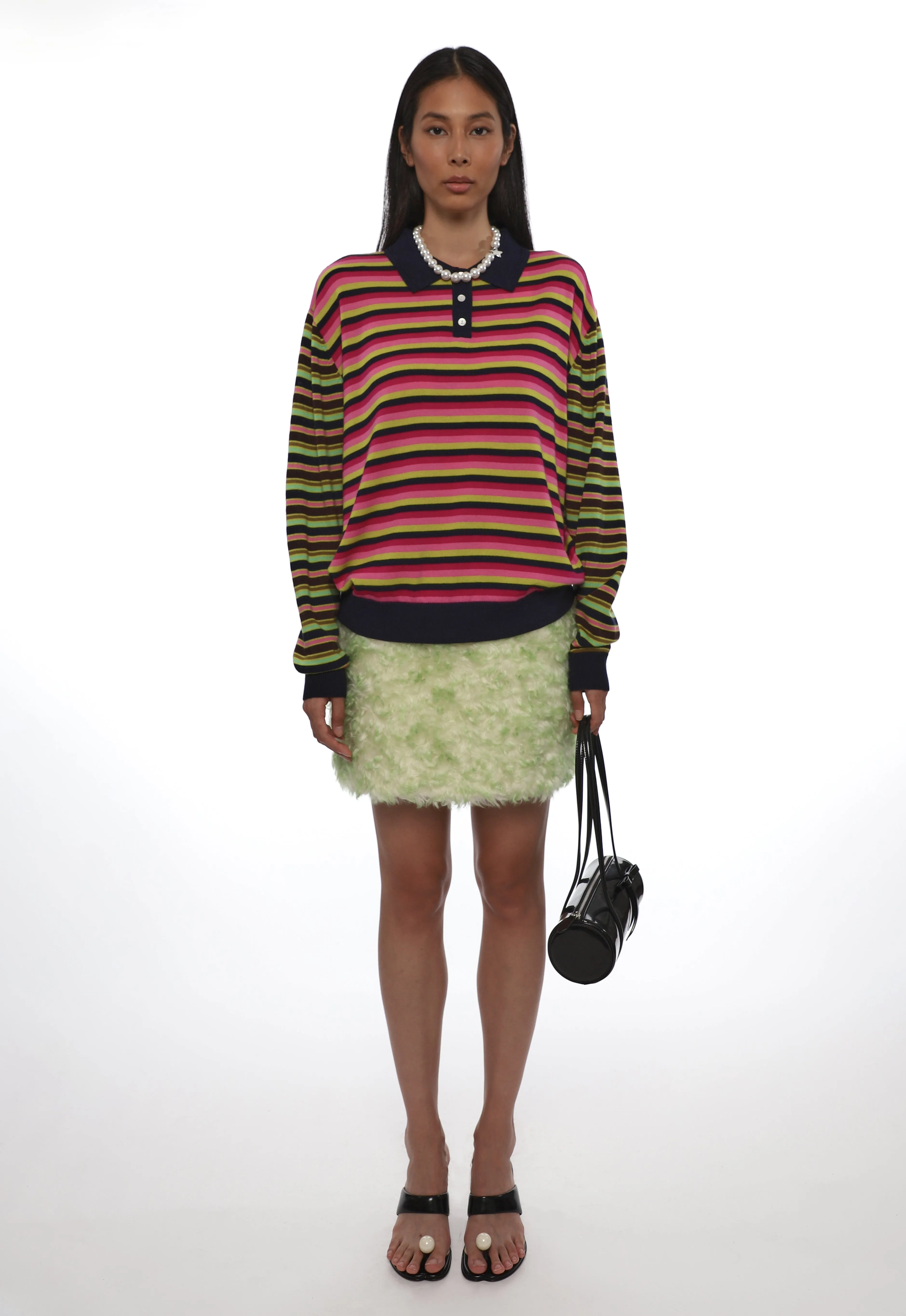 WOODS SWEATER IN PRE-K MAGENTA STRIPE sold by Sandy Liang product image thumbnail 2
