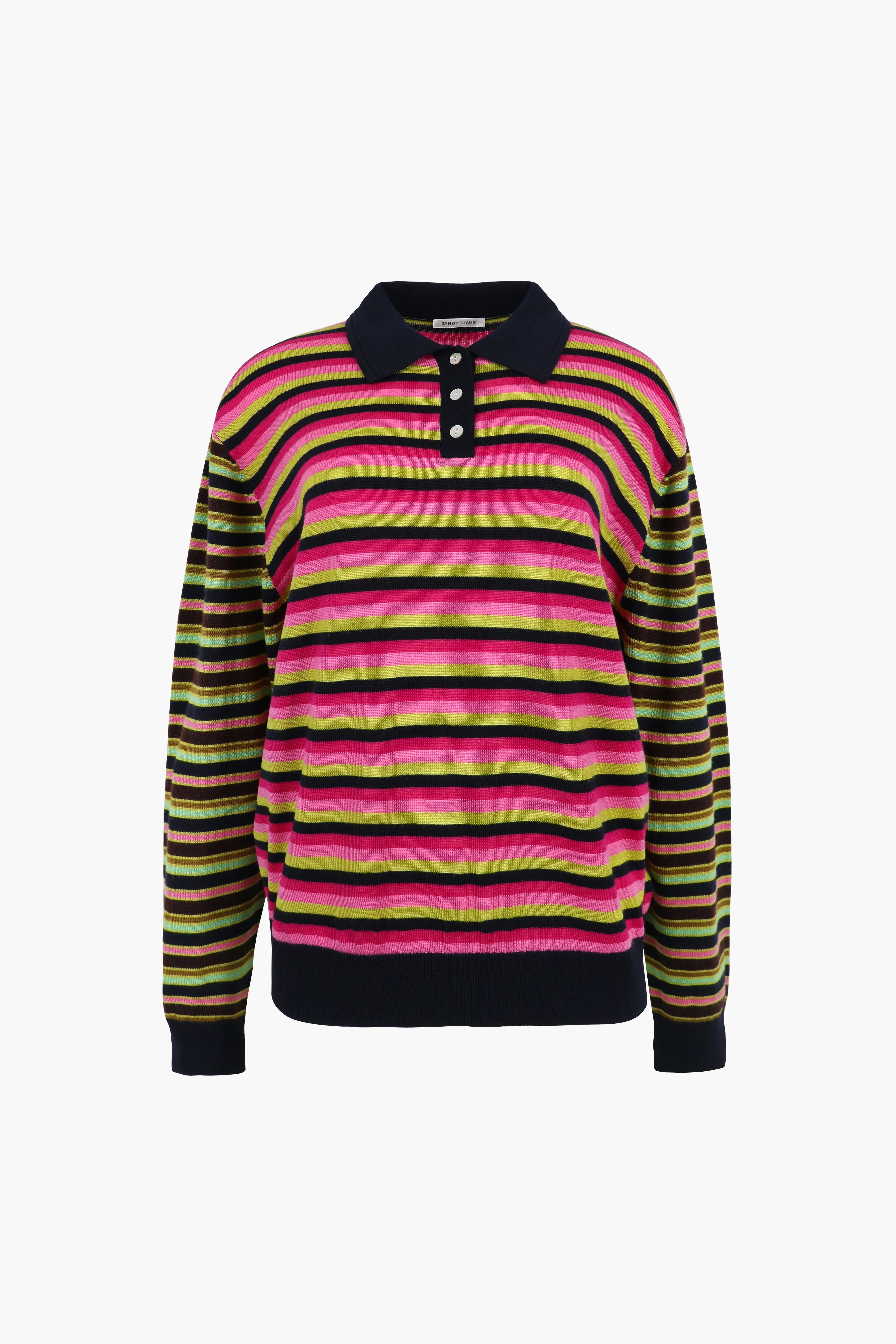 WOODS SWEATER IN PRE-K MAGENTA STRIPE sold by Sandy Liang
