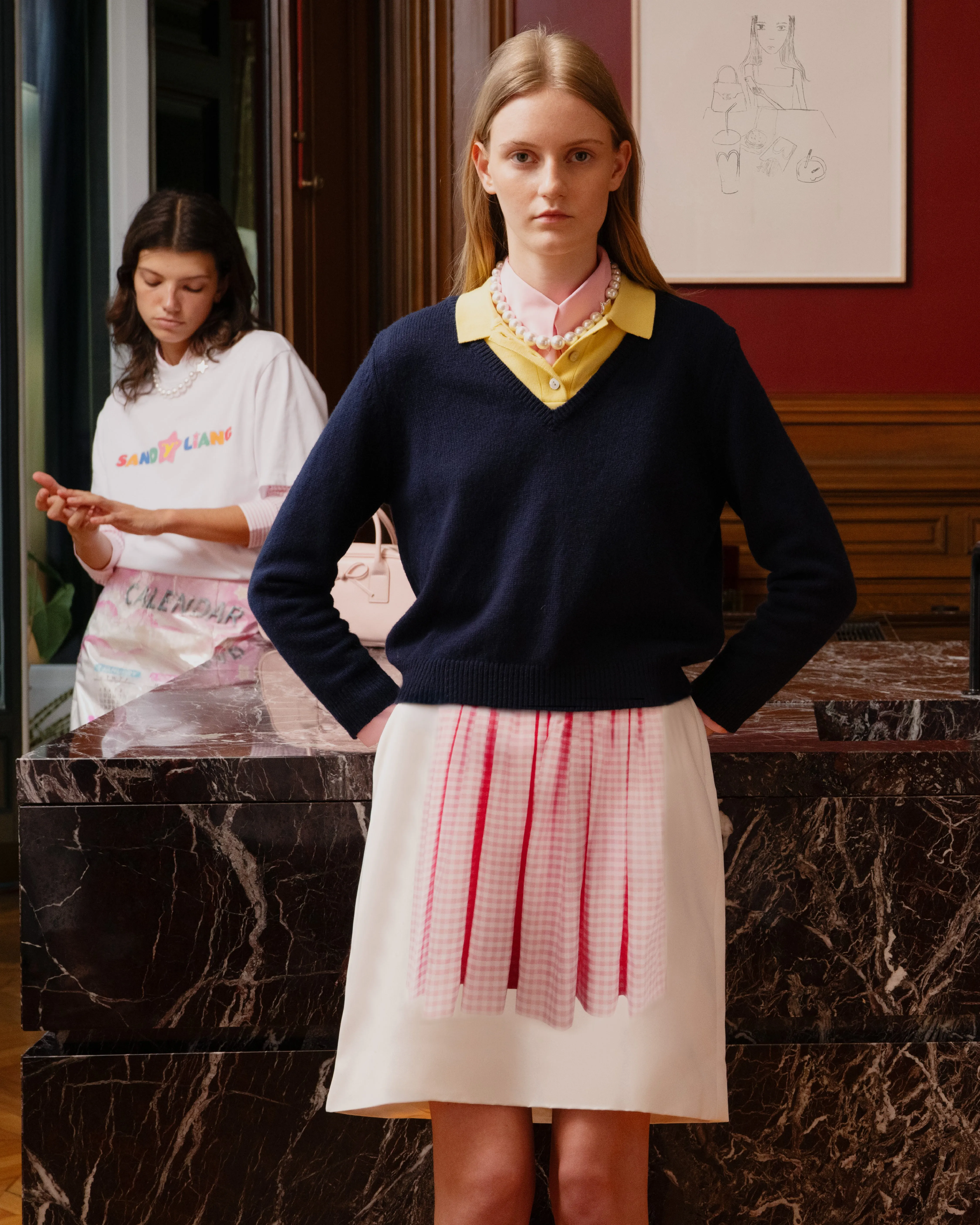 INA SKIRT IN TROMPE-L'OEIL APRON sold by Sandy Liang product image thumbnail 5