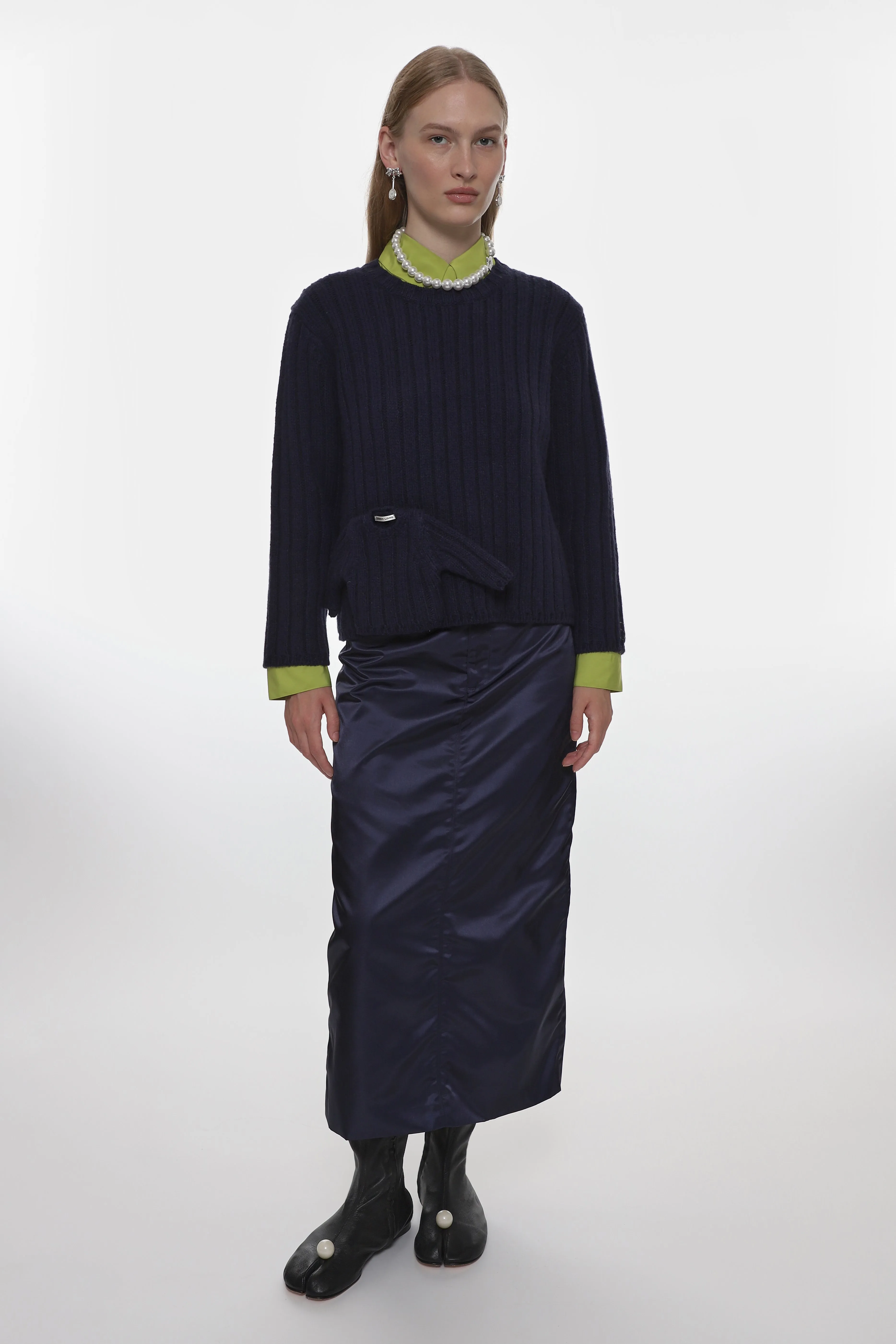 RAVENNA SKIRT IN NAVY sold by Sandy Liang product image thumbnail 2