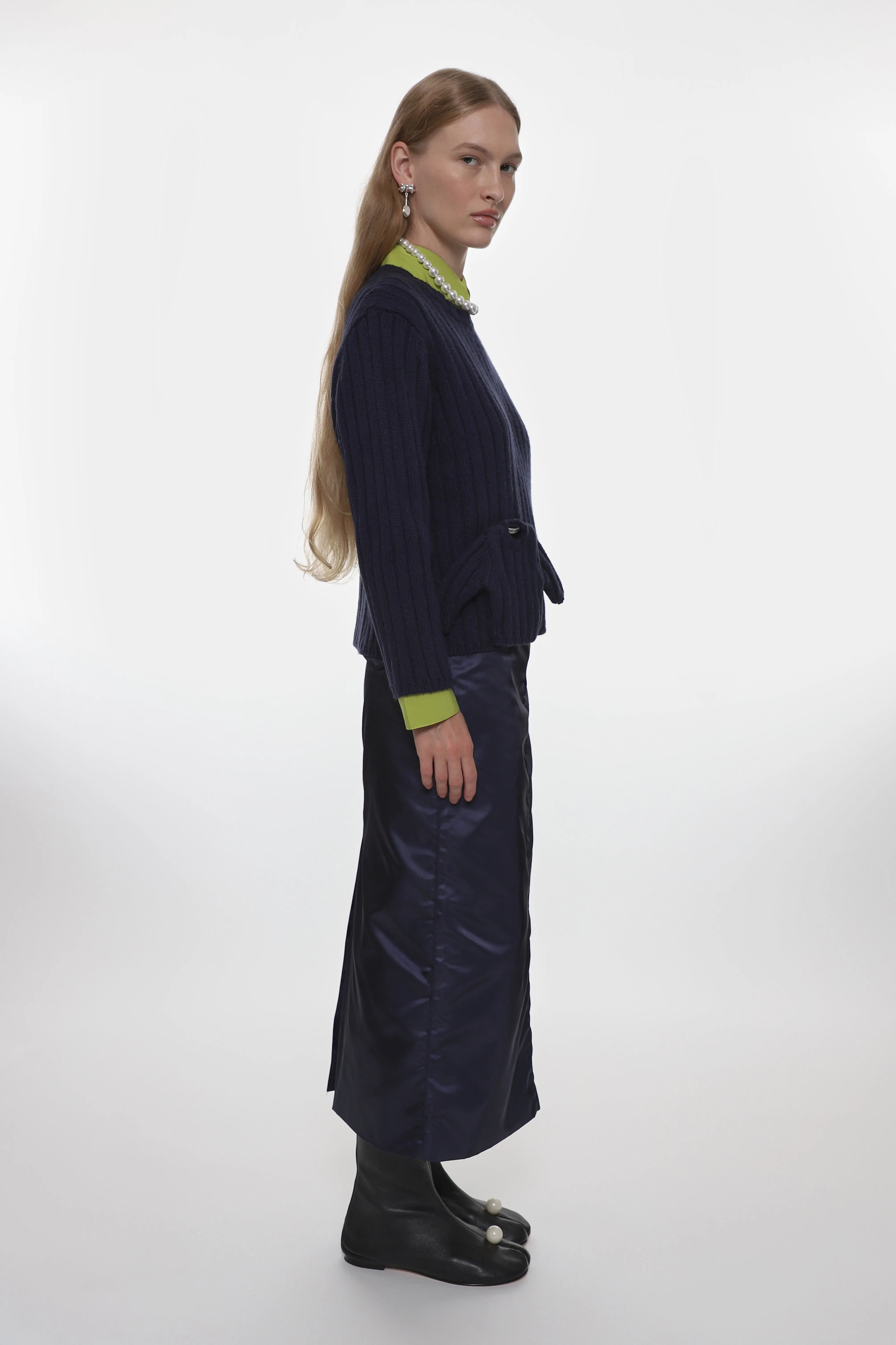 RAVENNA SKIRT IN NAVY sold by Sandy Liang product image thumbnail 4