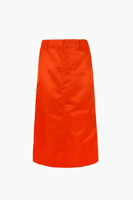 RAVENNA SKIRT IN ORANGE sold by Sandy Liang