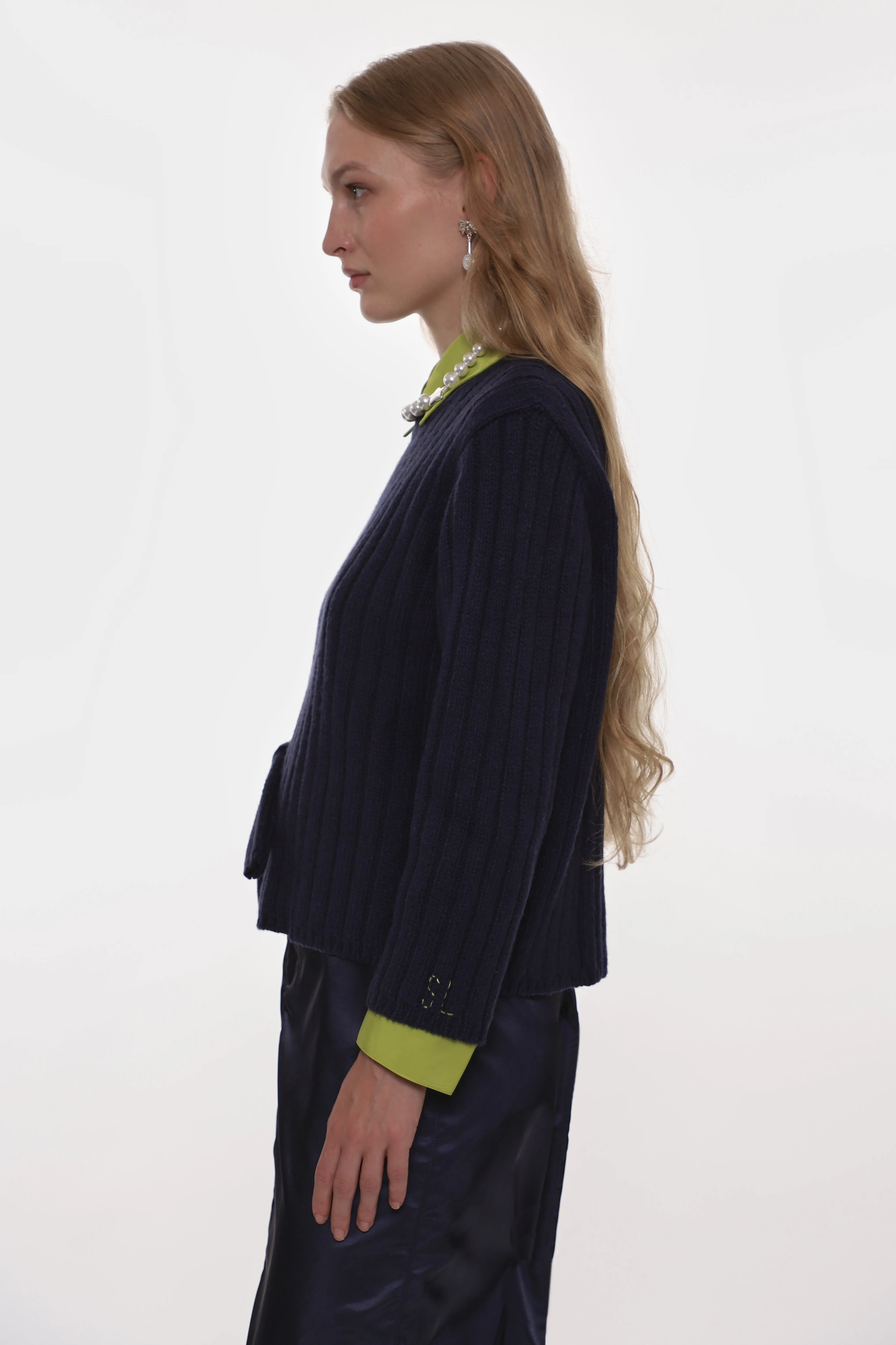 CARLOW SWEATER IN DARK NAVY sold by Sandy Liang product image thumbnail 3
