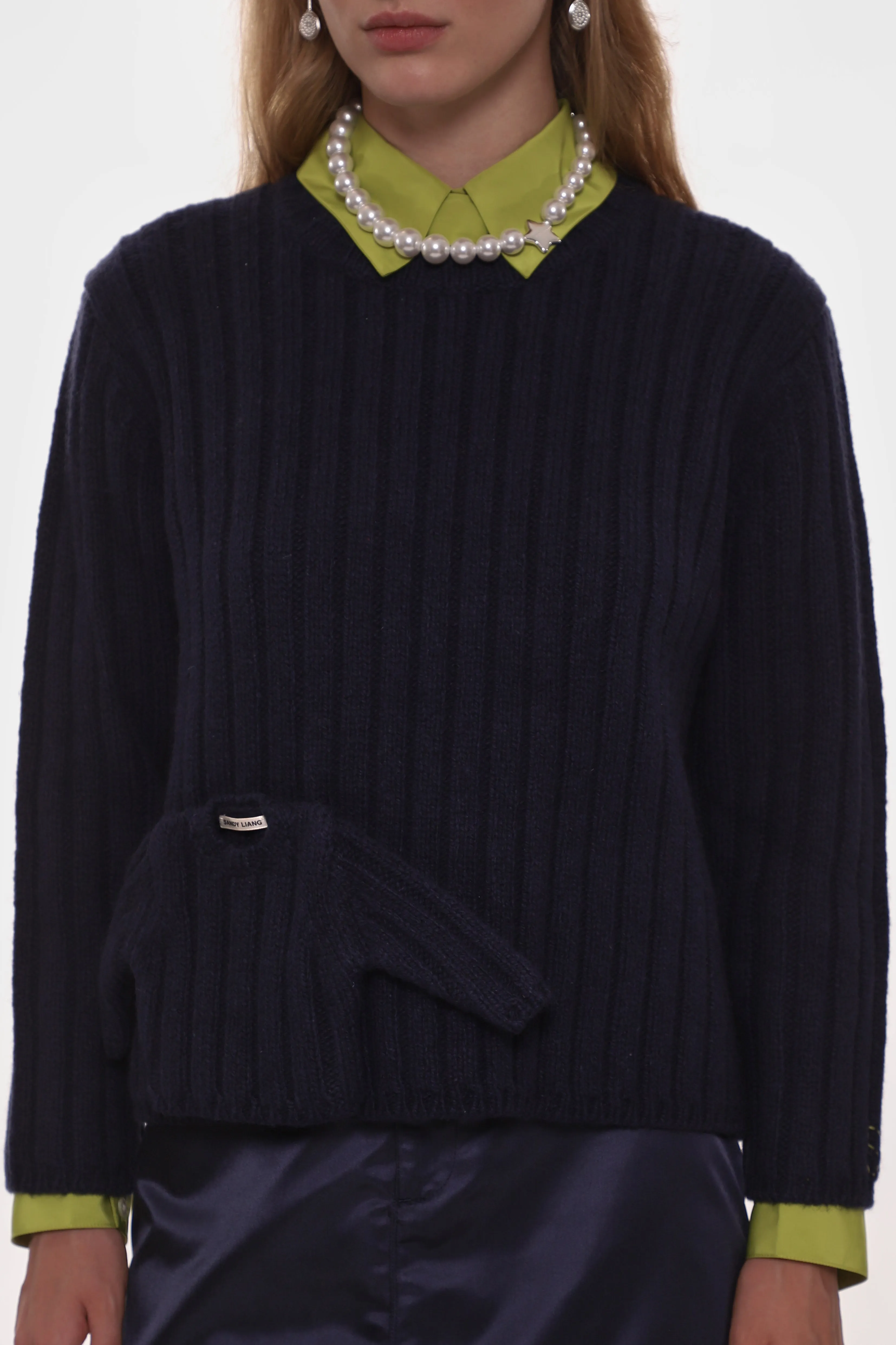 CARLOW SWEATER IN DARK NAVY sold by Sandy Liang product image thumbnail 5