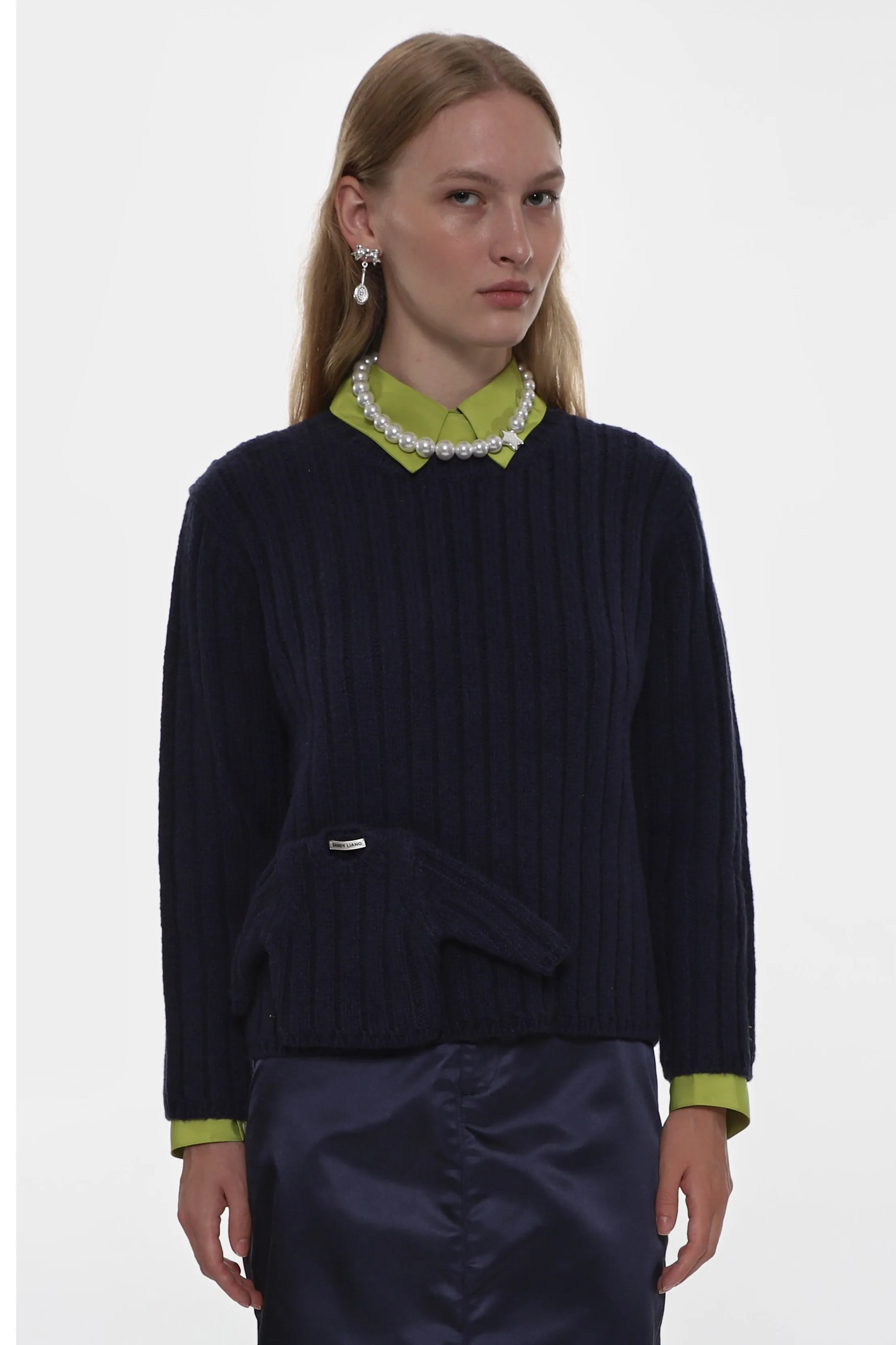 CARLOW SWEATER IN DARK NAVY sold by Sandy Liang product image thumbnail 2