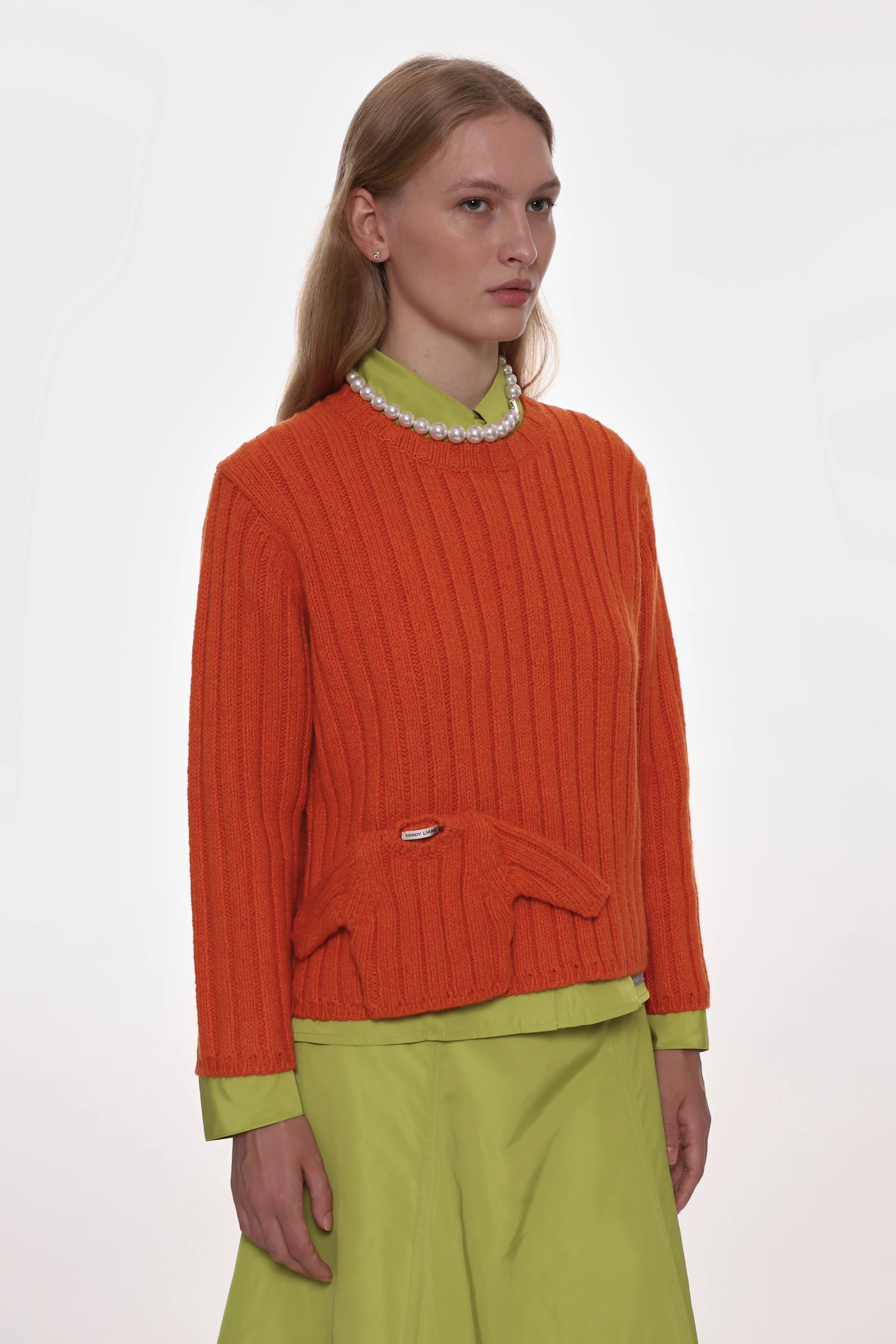 CARLOW SWEATER IN ORANGE sold by Sandy Liang product image thumbnail 4