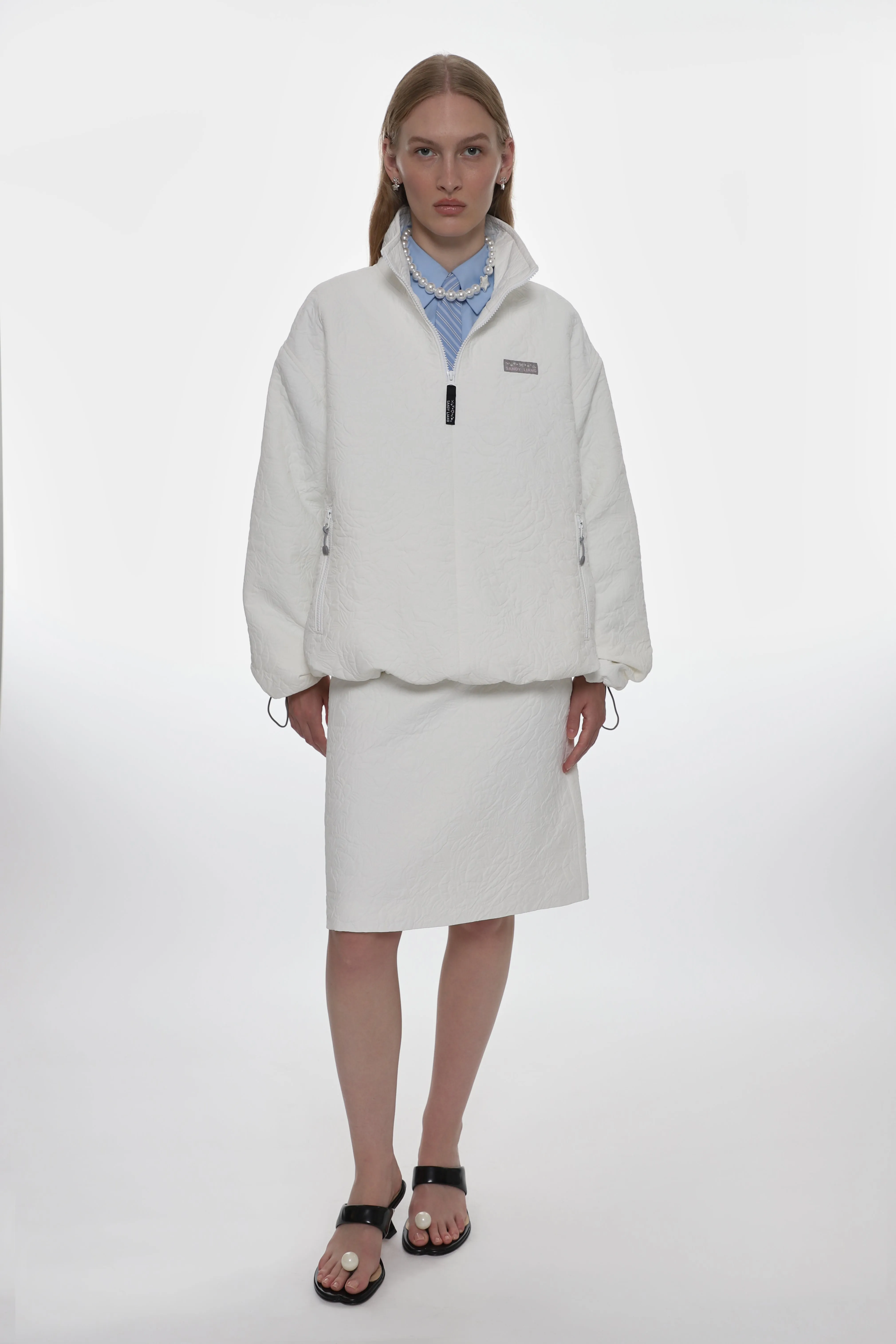 INA SKIRT IN WHITE JACQUARD sold by Sandy Liang product image thumbnail 2