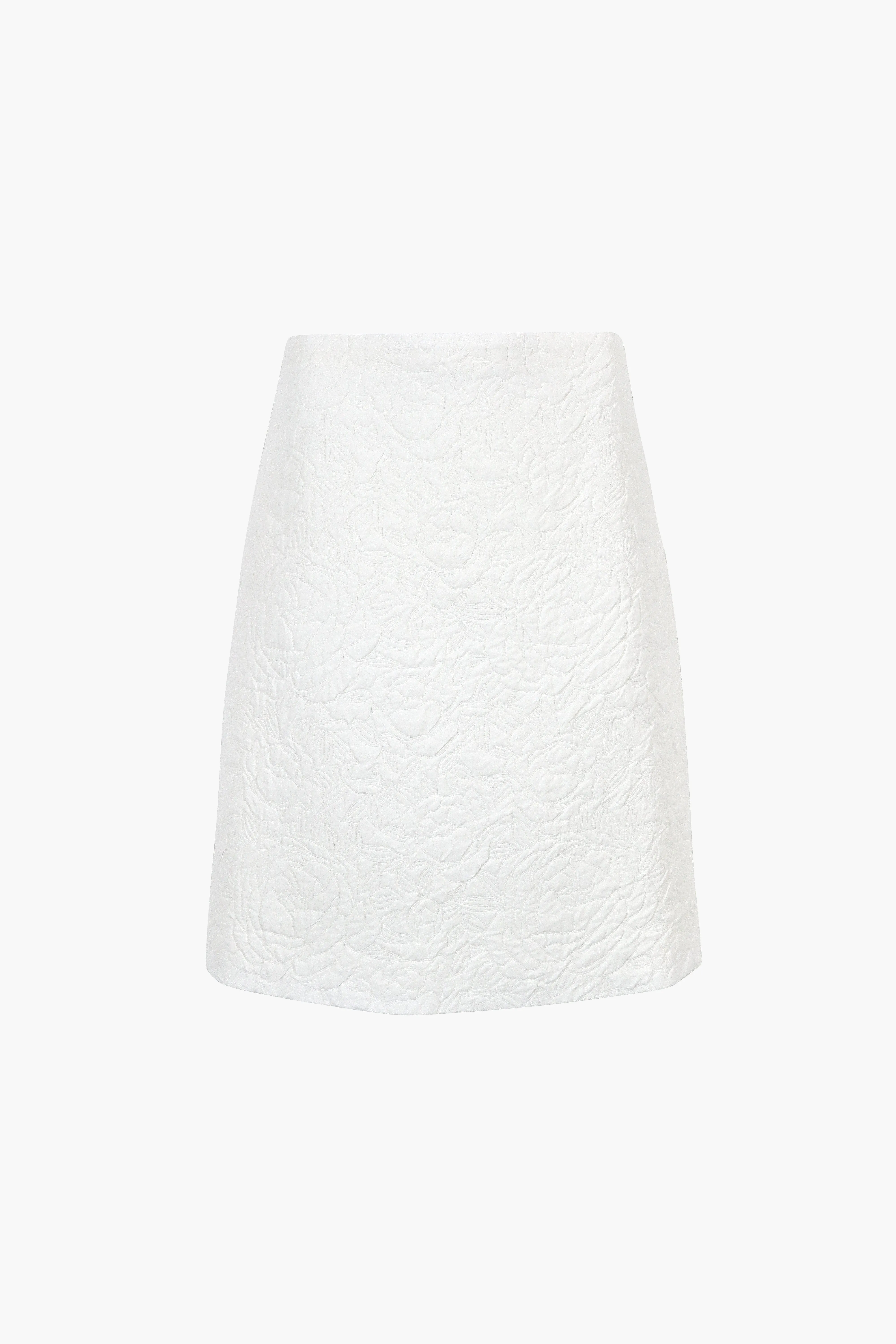 INA SKIRT IN WHITE JACQUARD sold by Sandy Liang