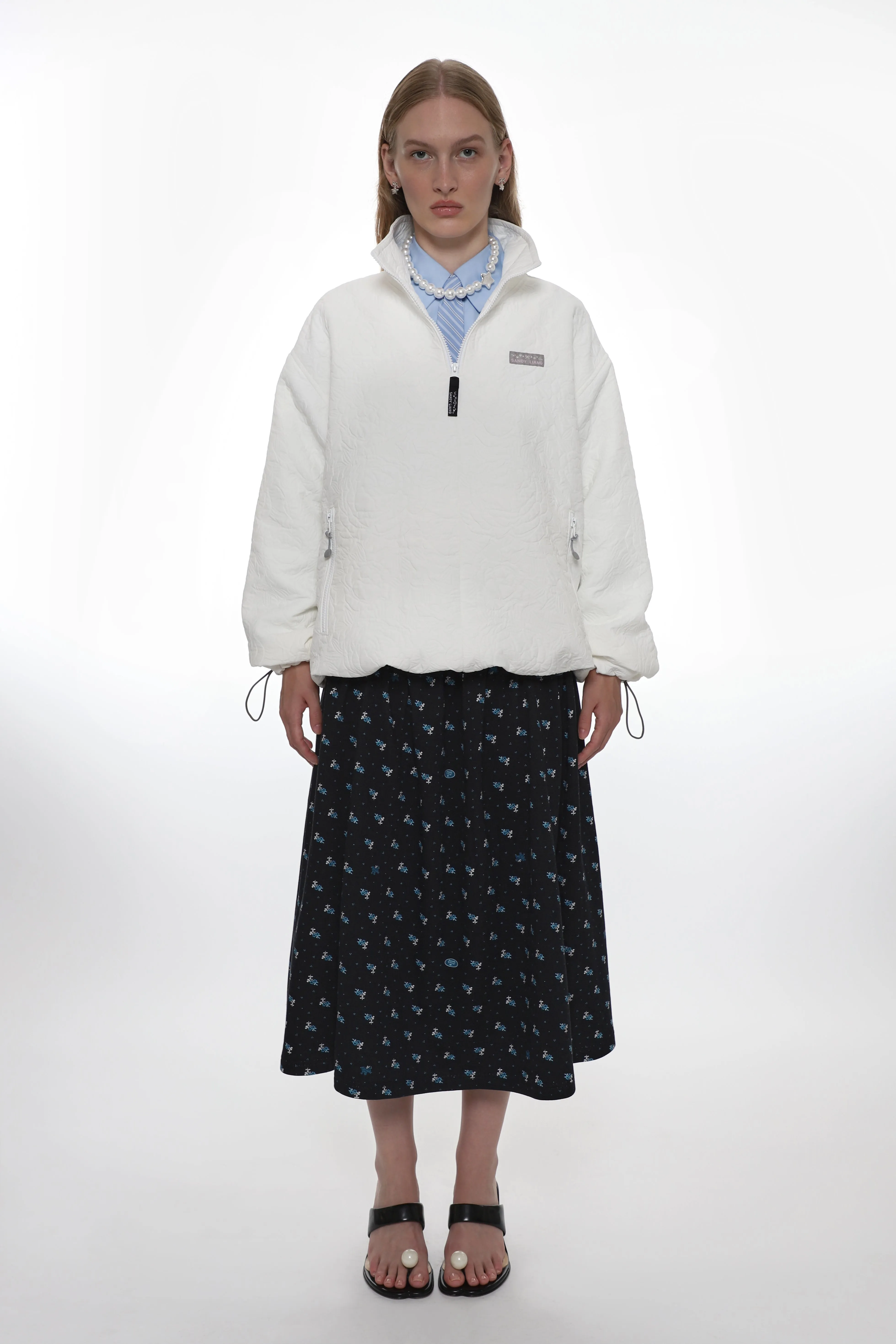 ASCHER PULLOVER IN WHITE JACQUARD sold by Sandy Liang product image thumbnail 2