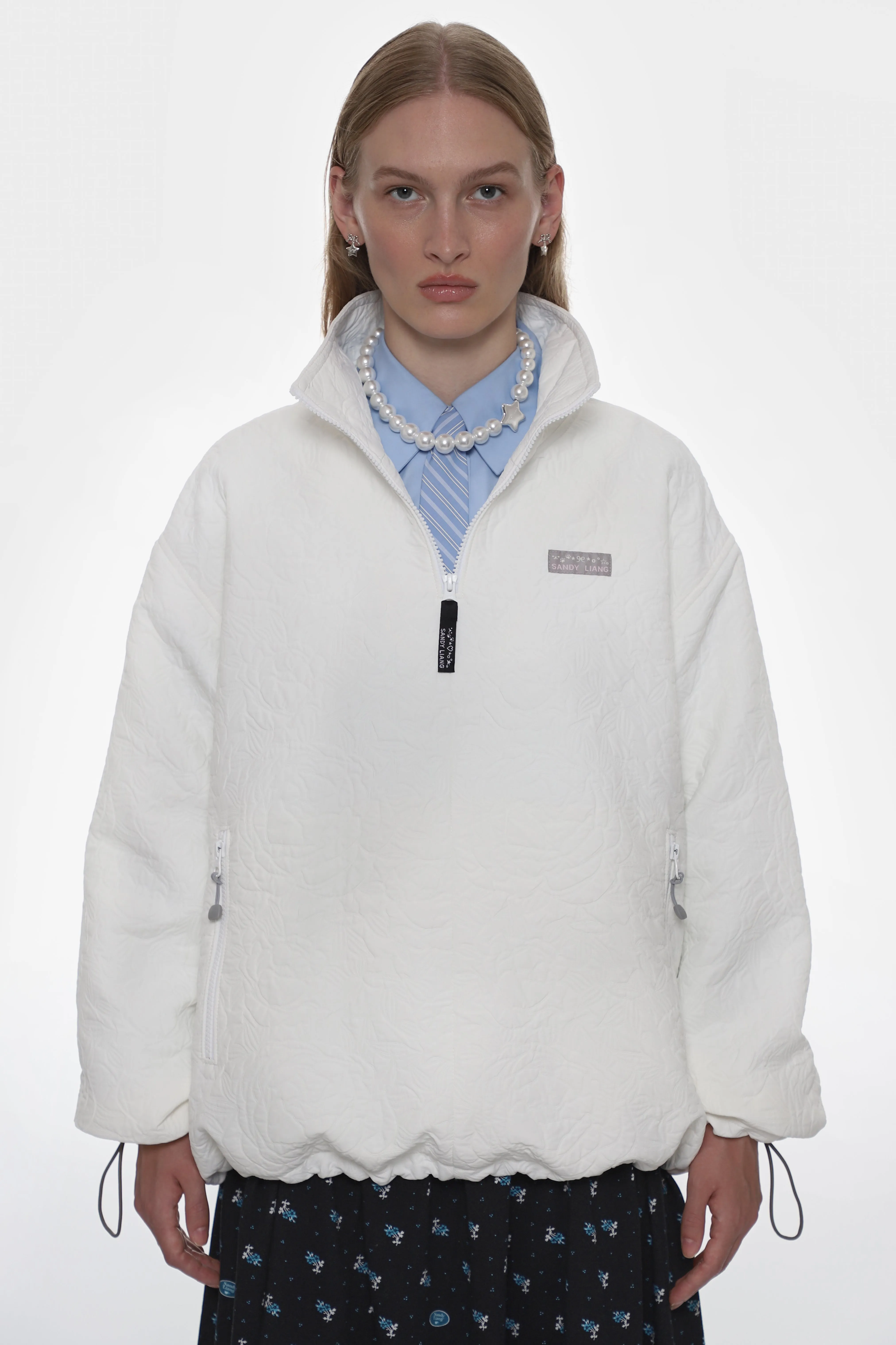 ASCHER PULLOVER IN WHITE JACQUARD sold by Sandy Liang product image thumbnail 5