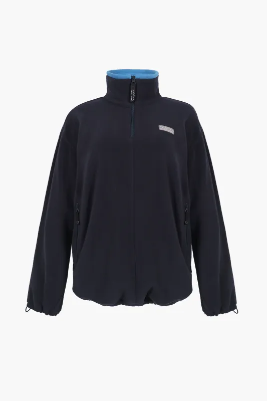 ASCHER PULLOVER FLEECE IN DARK NAVY sold by Sandy Liang