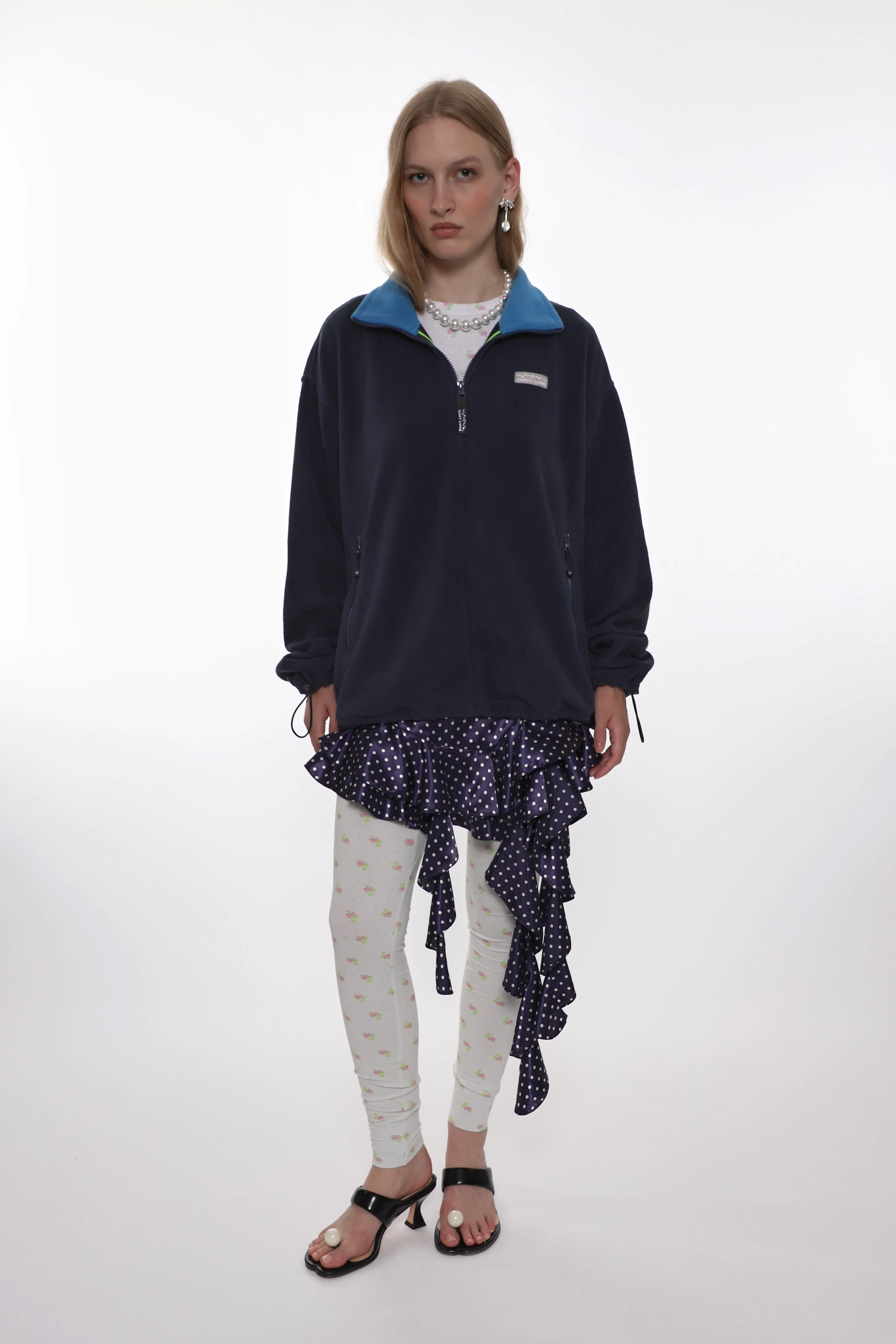 ASCHER PULLOVER FLEECE IN DARK NAVY sold by Sandy Liang product image thumbnail 2