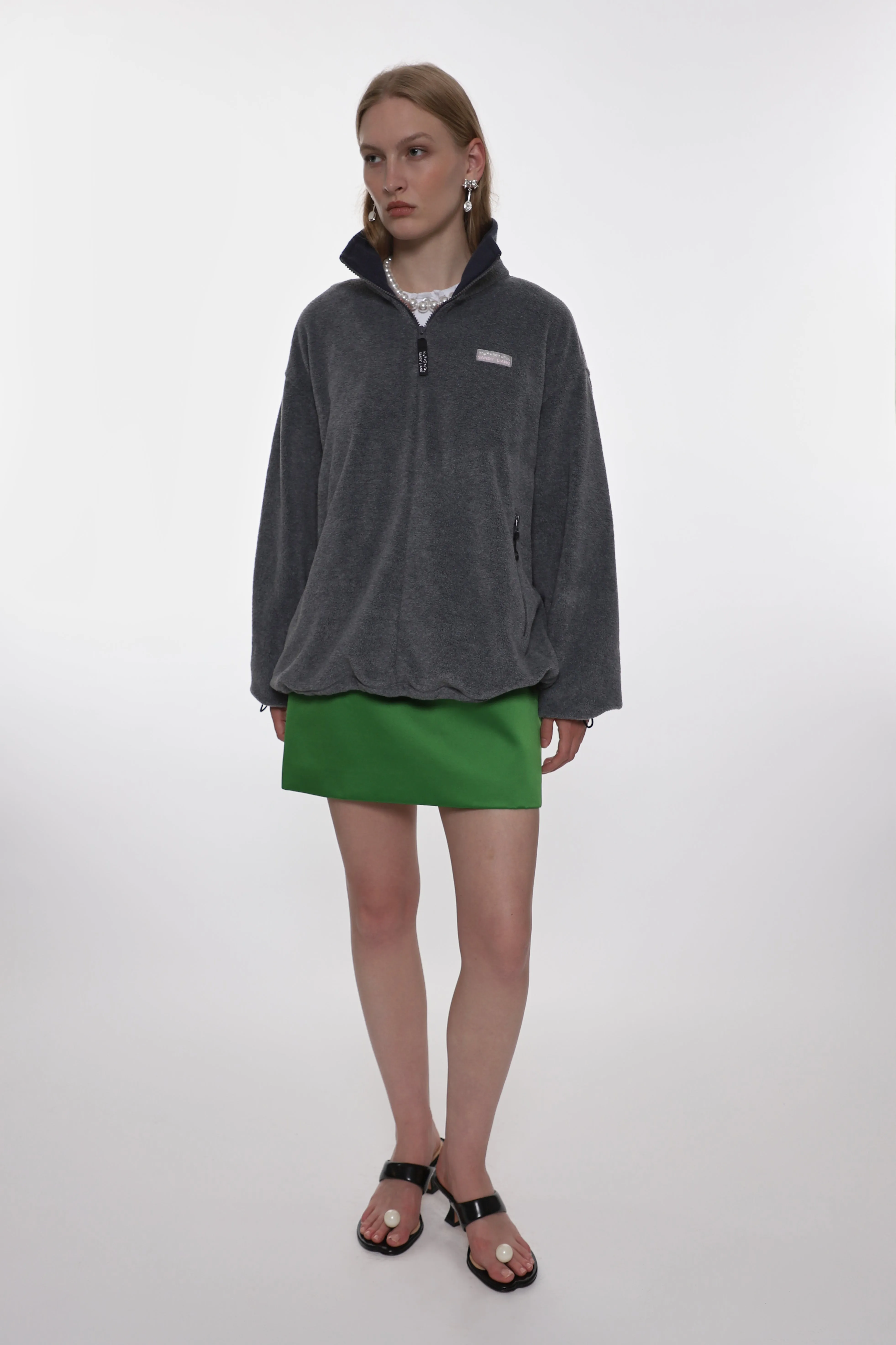 ASCHER PULLOVER FLEECE IN GREY sold by Sandy Liang product image thumbnail 5