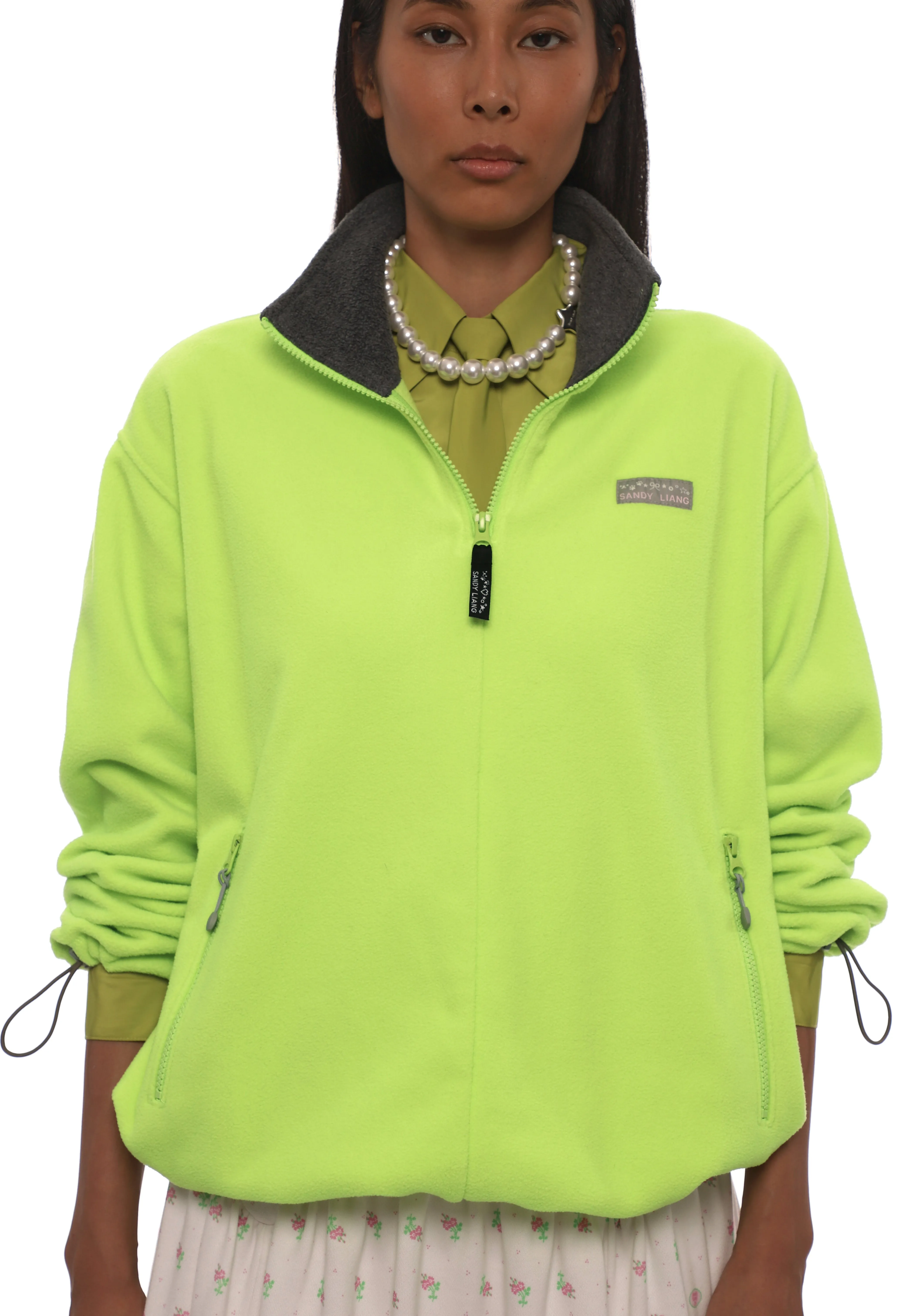 ASCHER PULLOVER FLEECE IN NEON GREEN sold by Sandy Liang product image thumbnail 3