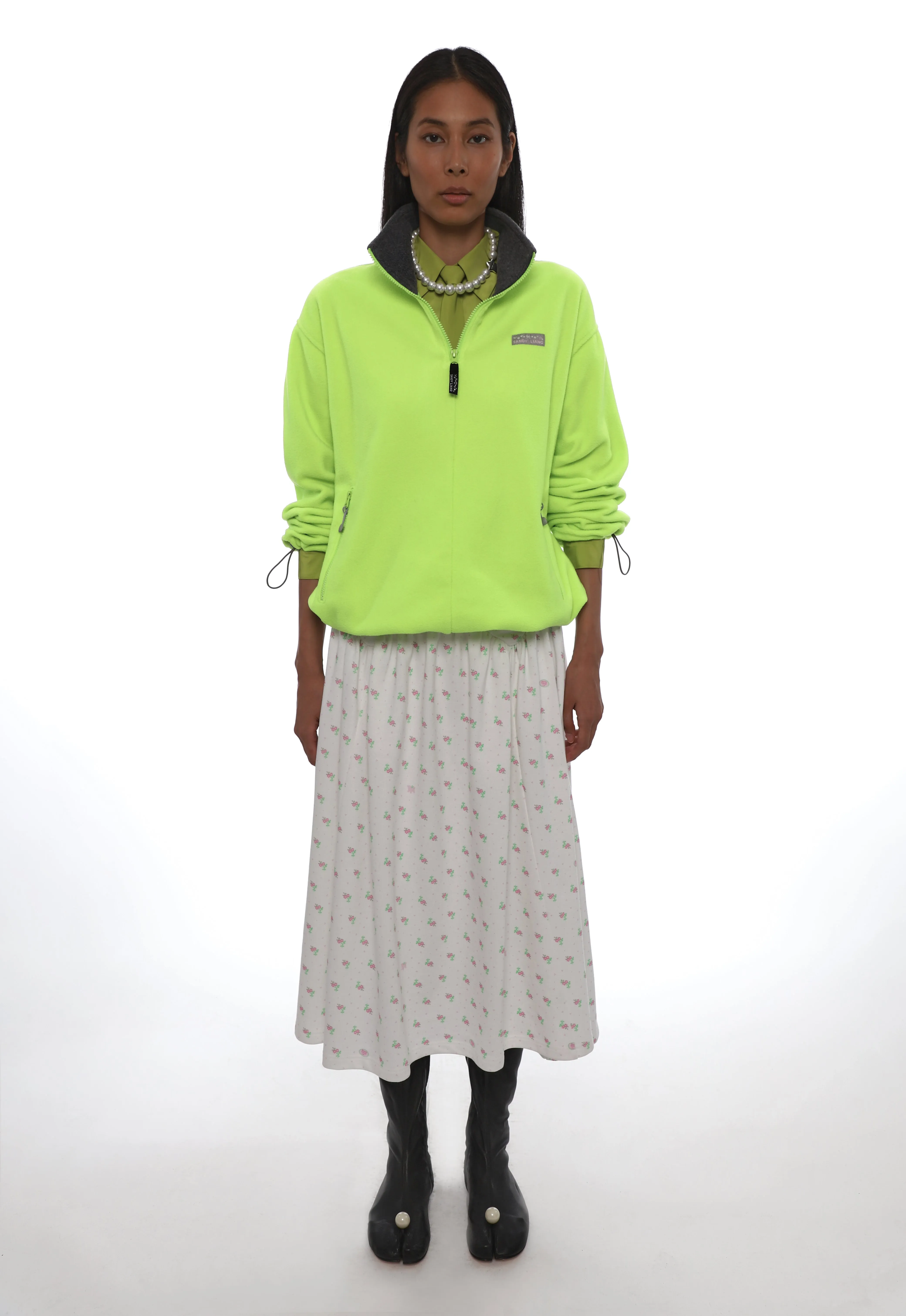 ASCHER PULLOVER FLEECE IN NEON GREEN sold by Sandy Liang product image thumbnail 2