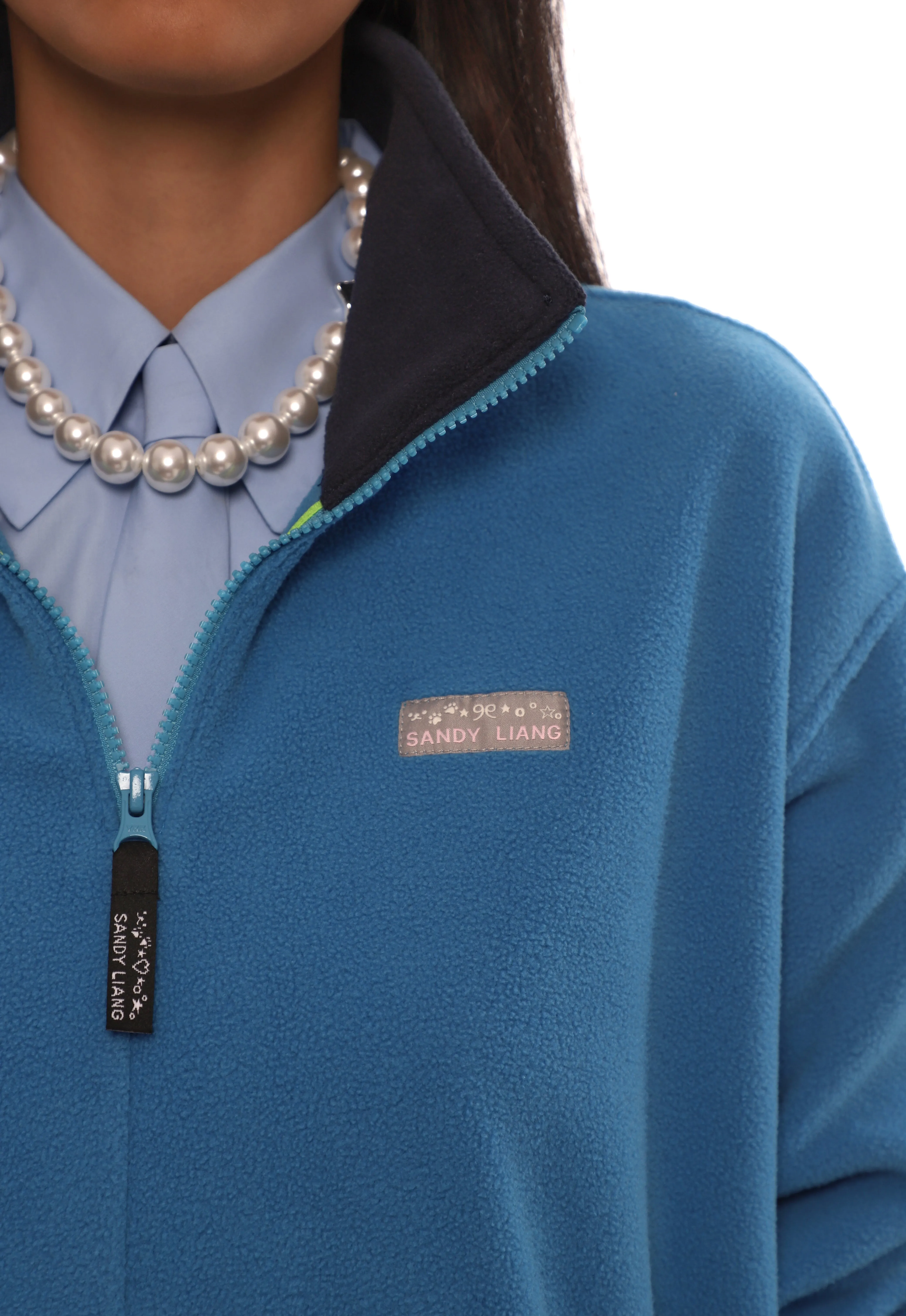 ASCHER PULLOVER FLEECE IN BLUE sold by Sandy Liang product image thumbnail 3