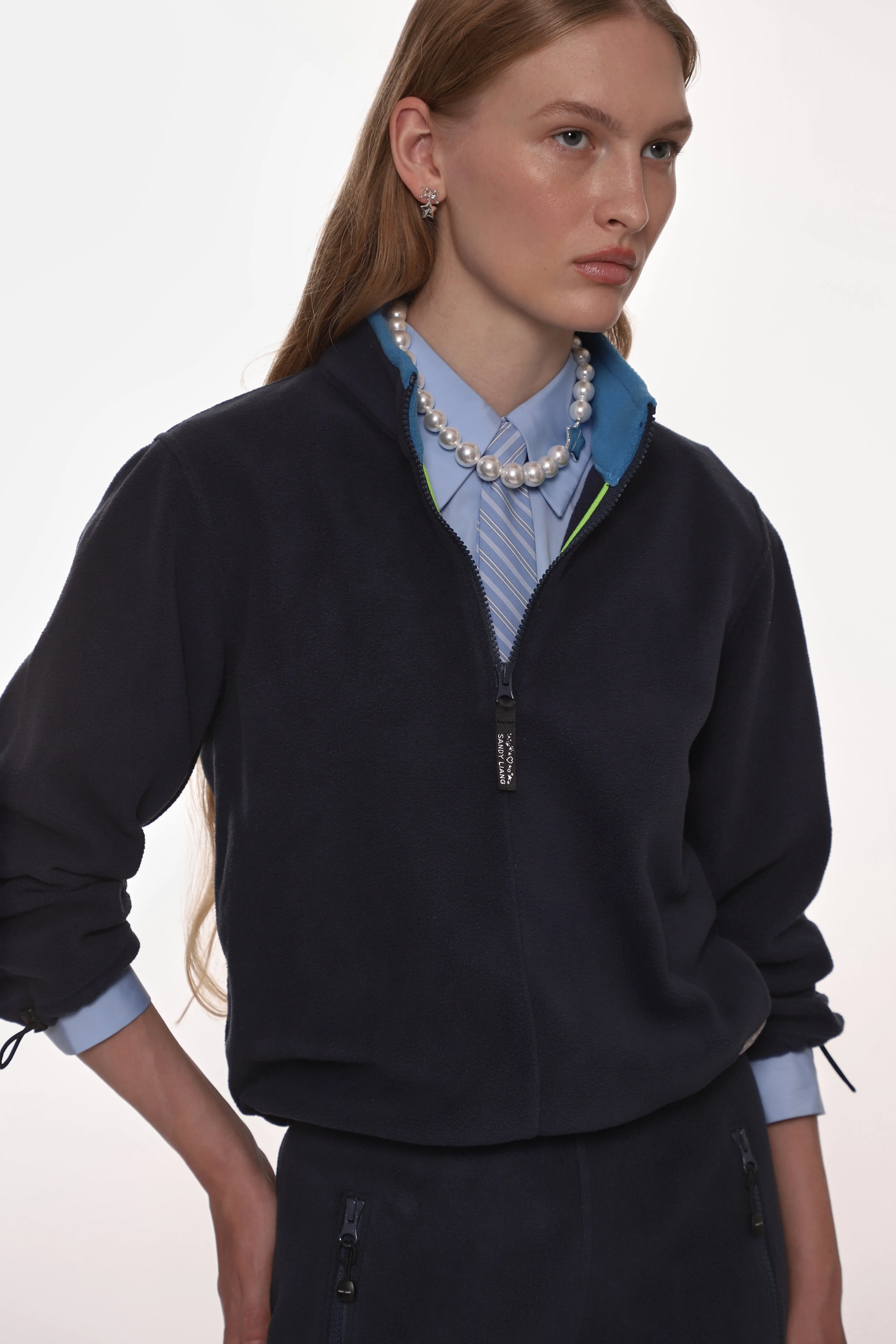 LILBEAN PULLOVER FLEECE IN DARK NAVY sold by Sandy Liang product image thumbnail 5